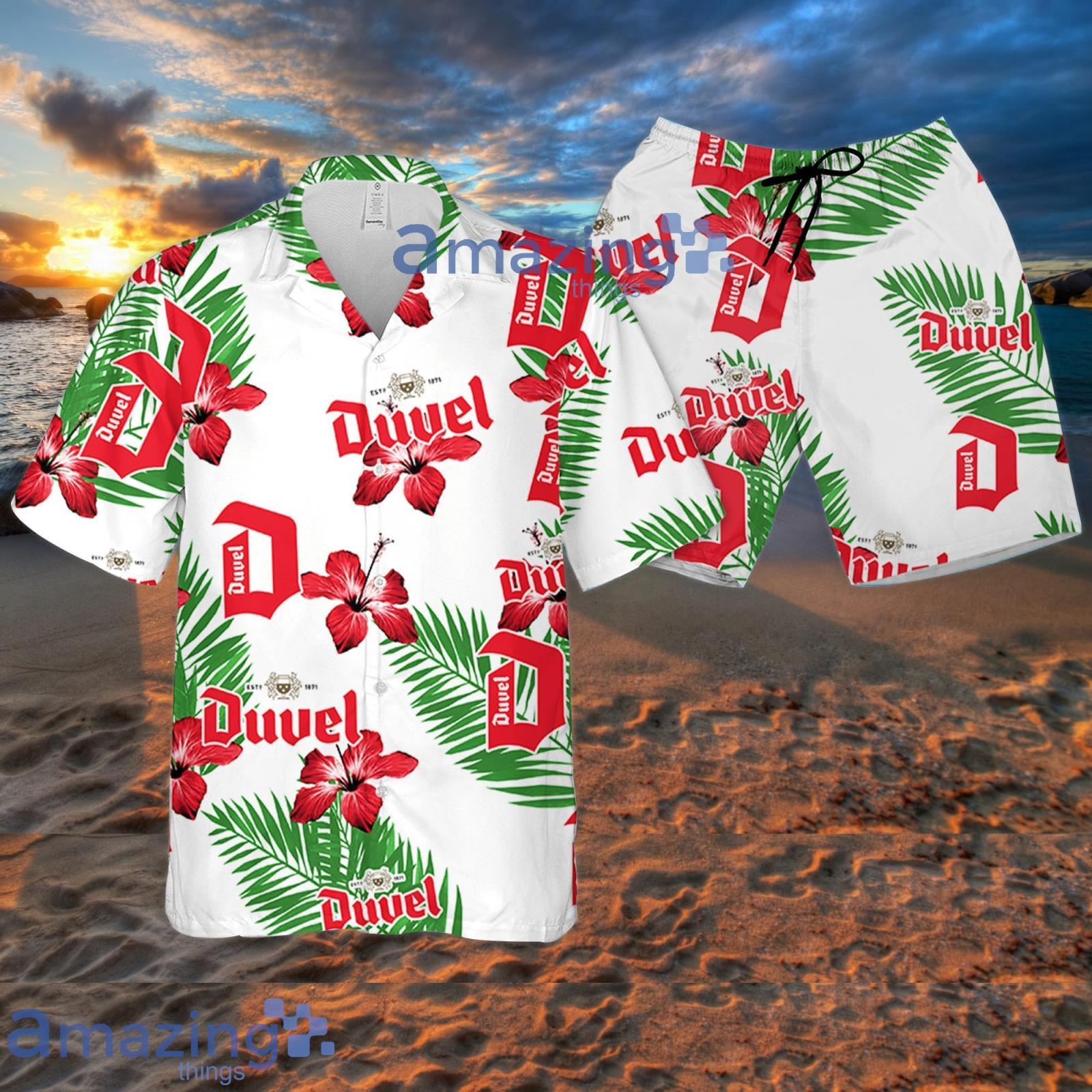 Duvel Beer Hibiscus Flower Pattern Hawaiian Shirt Summer Gift For Beer Lover Product Photo 1