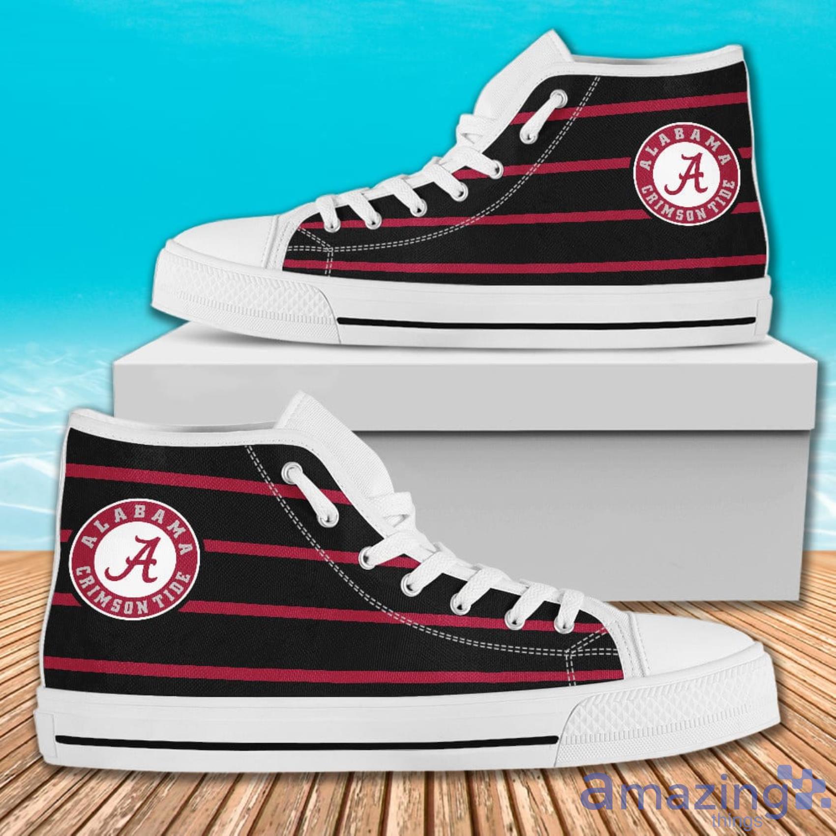 Edge Straight Perfect Circle Alabama Crimson Tide AOP High Top Shoes For Men And Women image Edge Straight Perfect Circle Alabama Crimson Tide AOP High Top Shoes For Men And Women Product Photo 2
