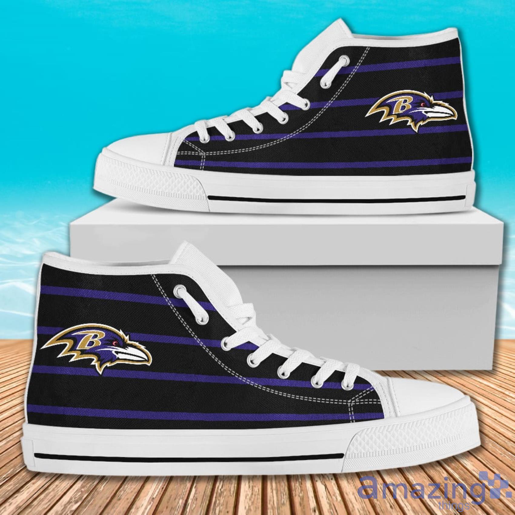 Edge Straight Perfect Circle Baltimore Ravens AOP High Top Shoes For Men And Women image Edge Straight Perfect Circle Baltimore Ravens AOP High Top Shoes For Men And Women Product Photo 2