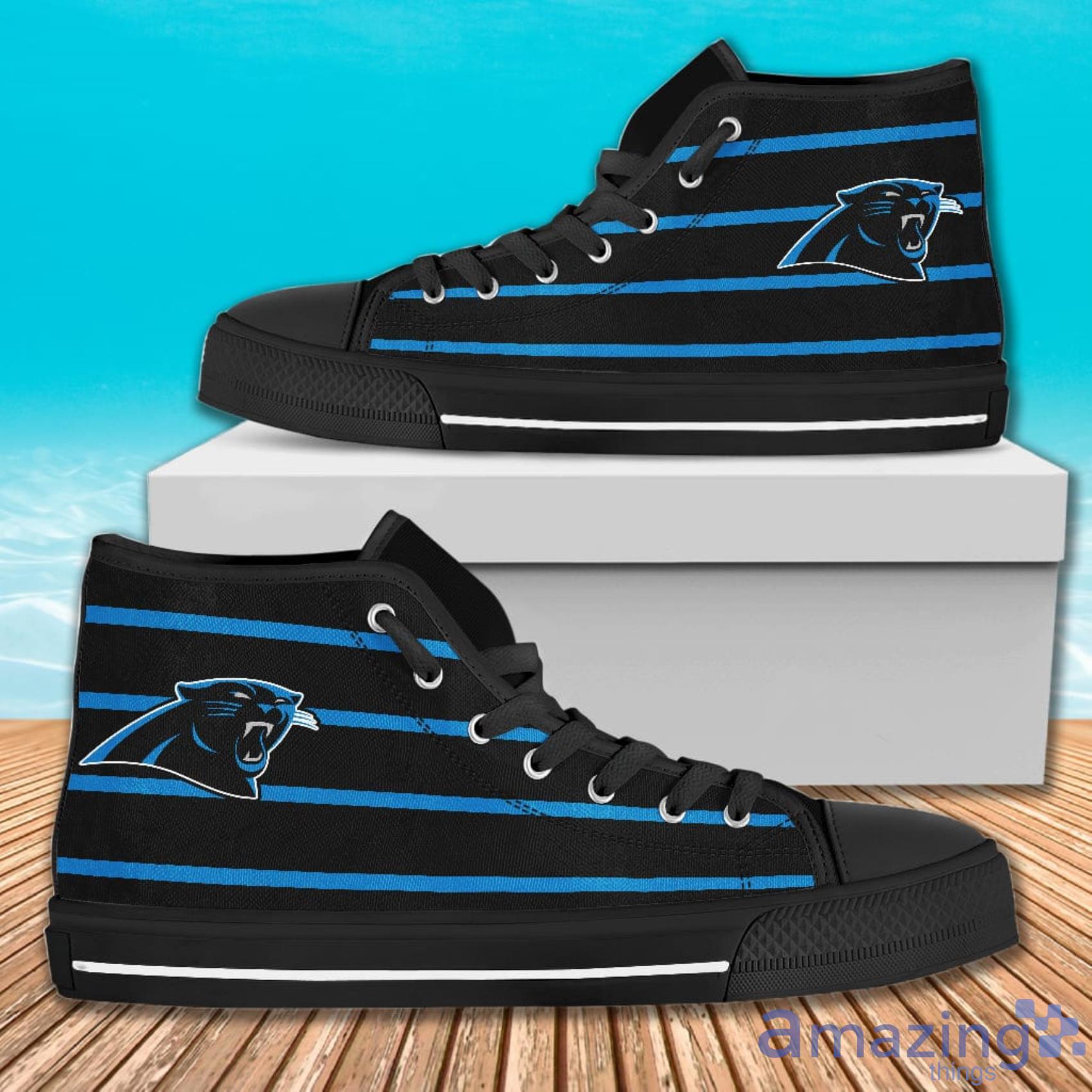 Edge Straight Perfect Circle Carolina Panthers AOP High Top Shoes For Men And Women Product Photo 1