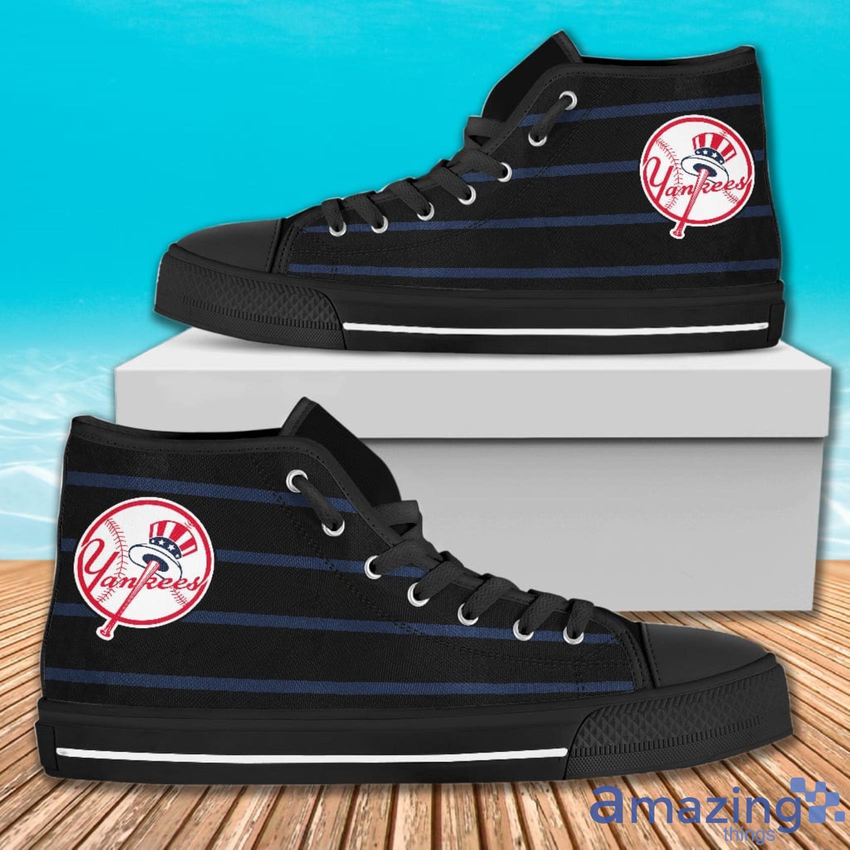 Edge Straight Perfect Circle New York Yankees AOP High Top Shoes For Men And Women Product Photo 1