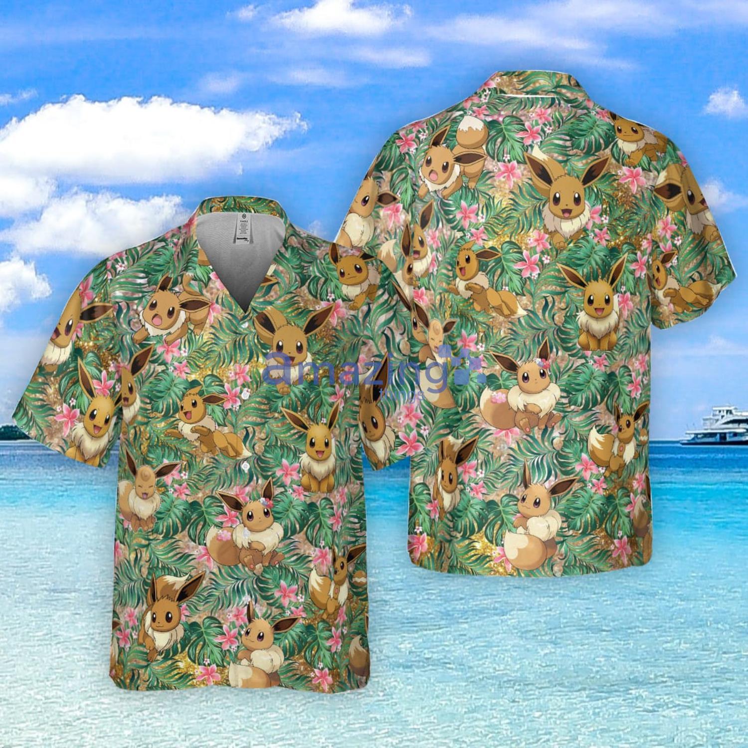 Pokemon Eevee Hawaii Shirt And Shorts 3D Summer Vacation