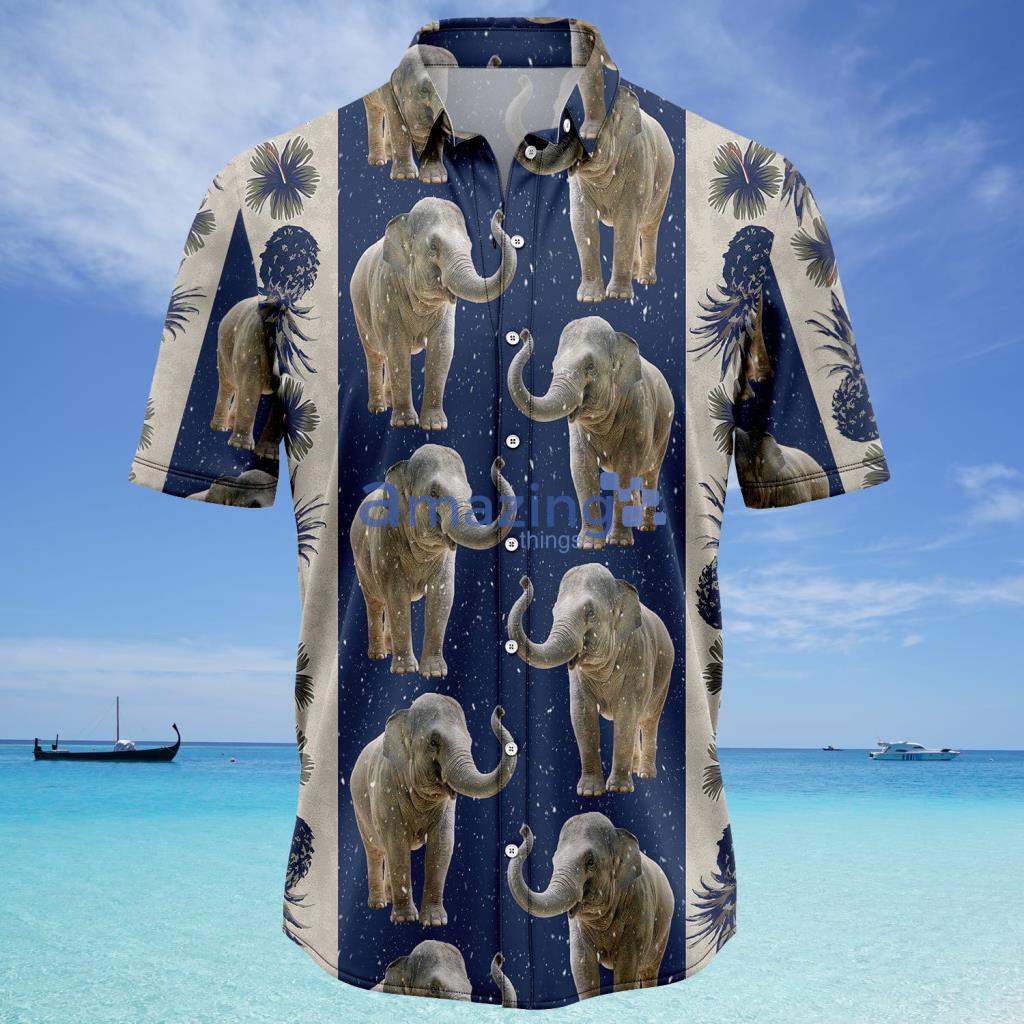 Elephant Pineapple Hibiscus Pattern Hawaiian Shirt - Elephant Pineapple Hibiscus Pattern Hawaiian Shirt