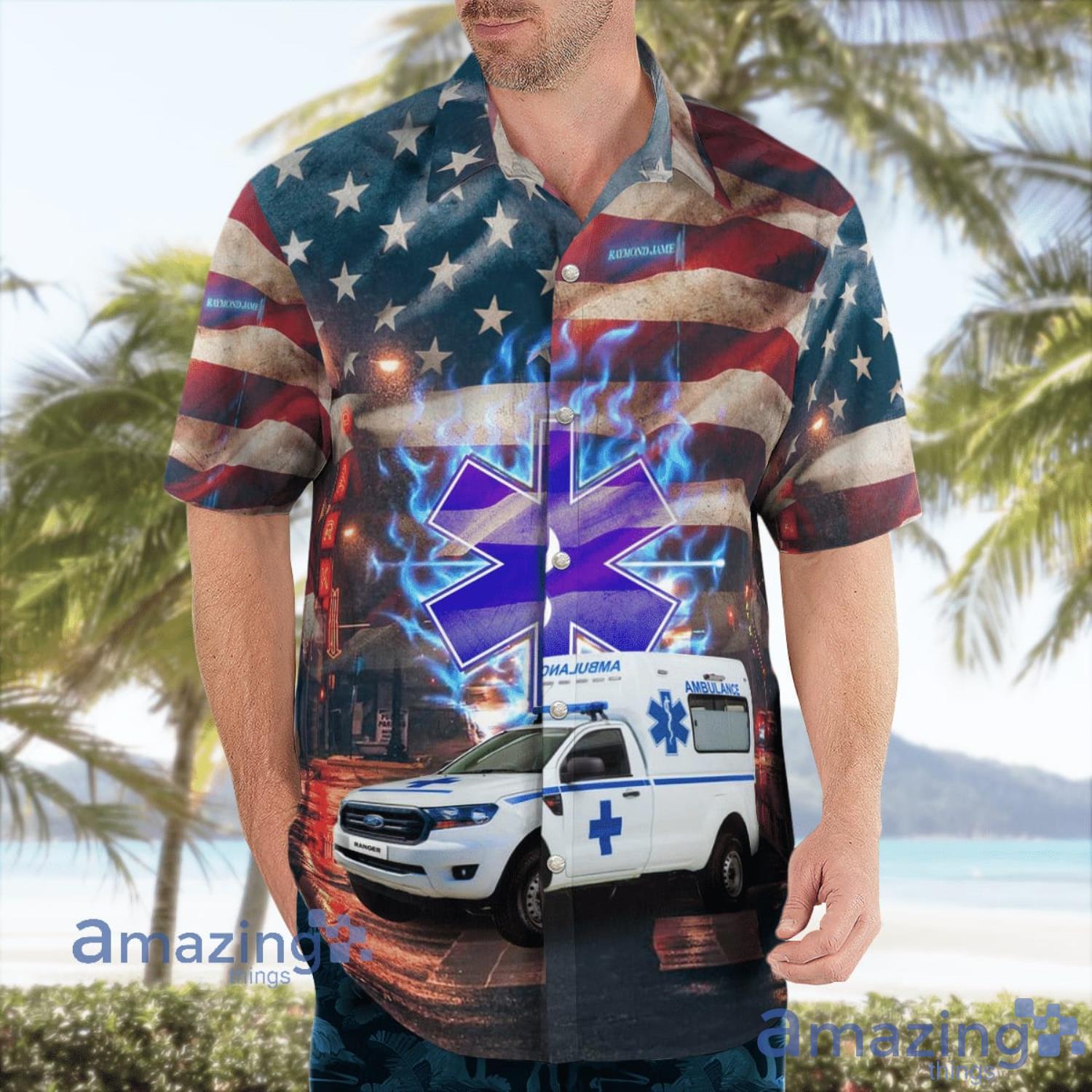 EMS Ambulance Aloha Short Sleeve Hawaiian Shirt Summer Gift Product Photo 1