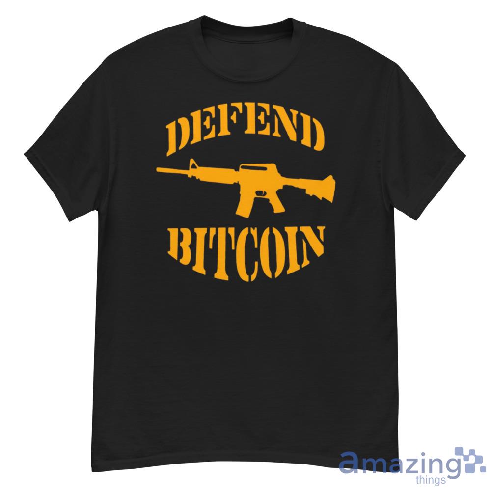 Eric Podwojski Defend Bitcoin Gun Trending T-Shirt For Men And Women - G500 Men’s Classic T-Shirt