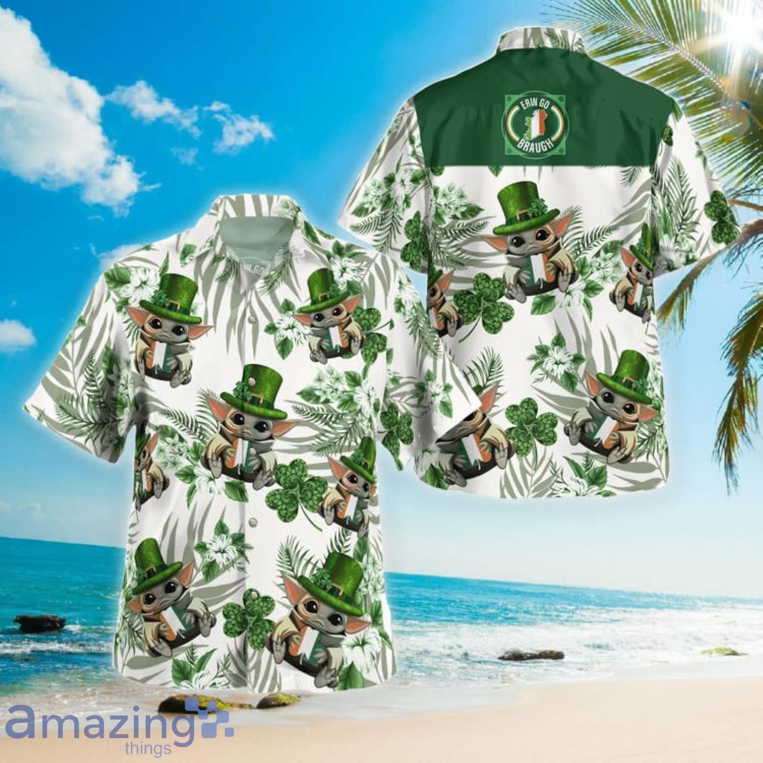 Erin Go Braugh – Baby Yoda Aloha Summer Gift Hawaiian Shirt Product Photo 1