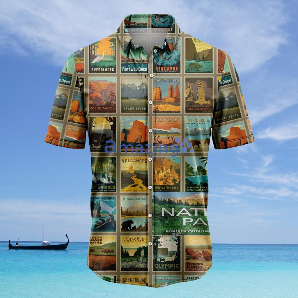 Explore 60 National Parks Hawaiian Shirt - Explore 60 National Parks Hawaiian Shirt