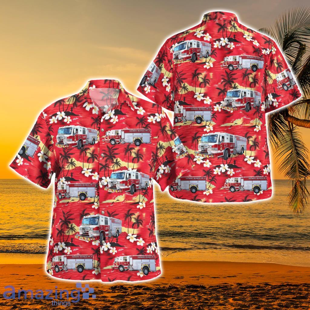 Farmers Branch Fire Department, Texas Hawaiian Shirt - Farmers Branch Fire Department, Texas Hawaiian Shirt