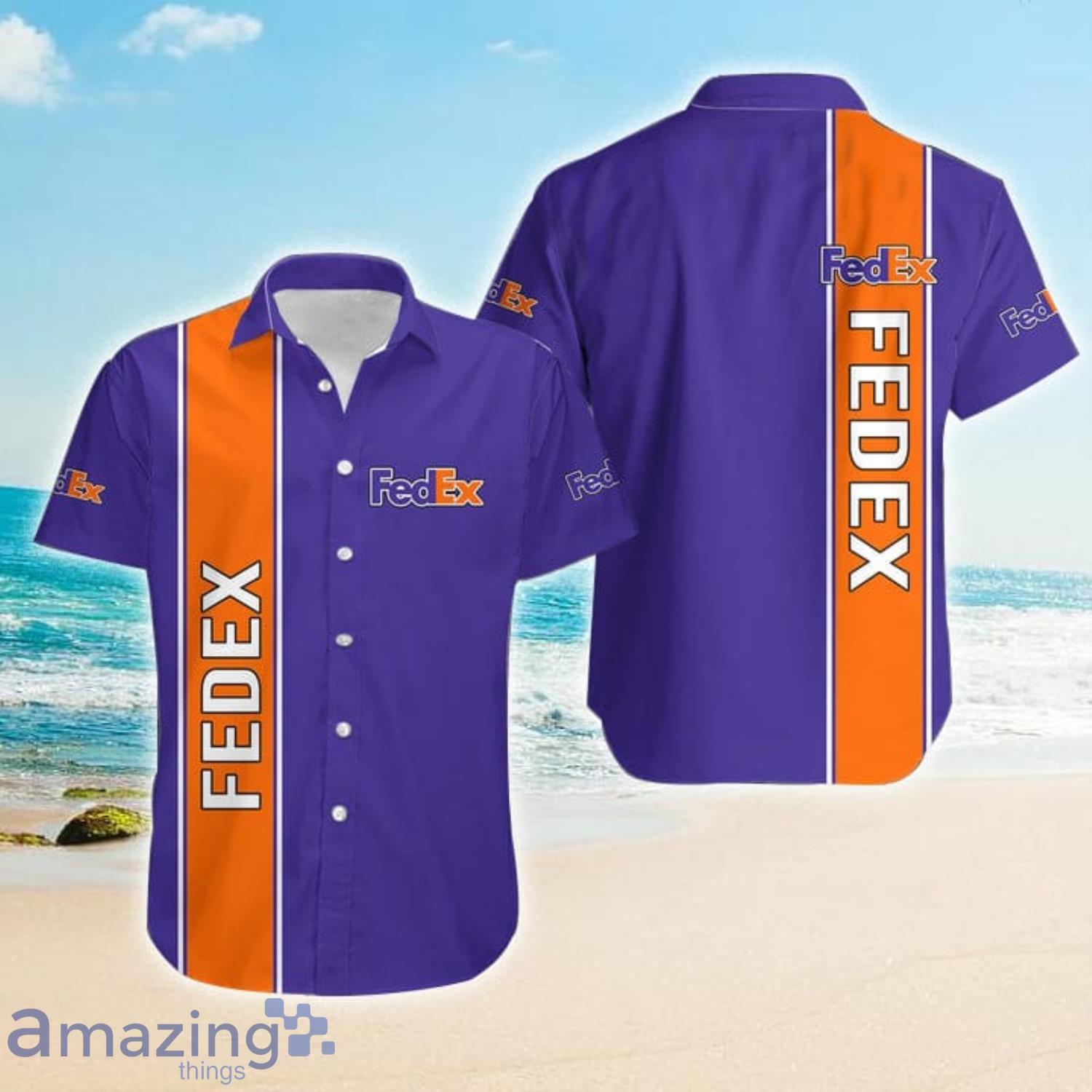 Fedex Purple Orange Hawaiian Shirt For Men And Women Product Photo 1