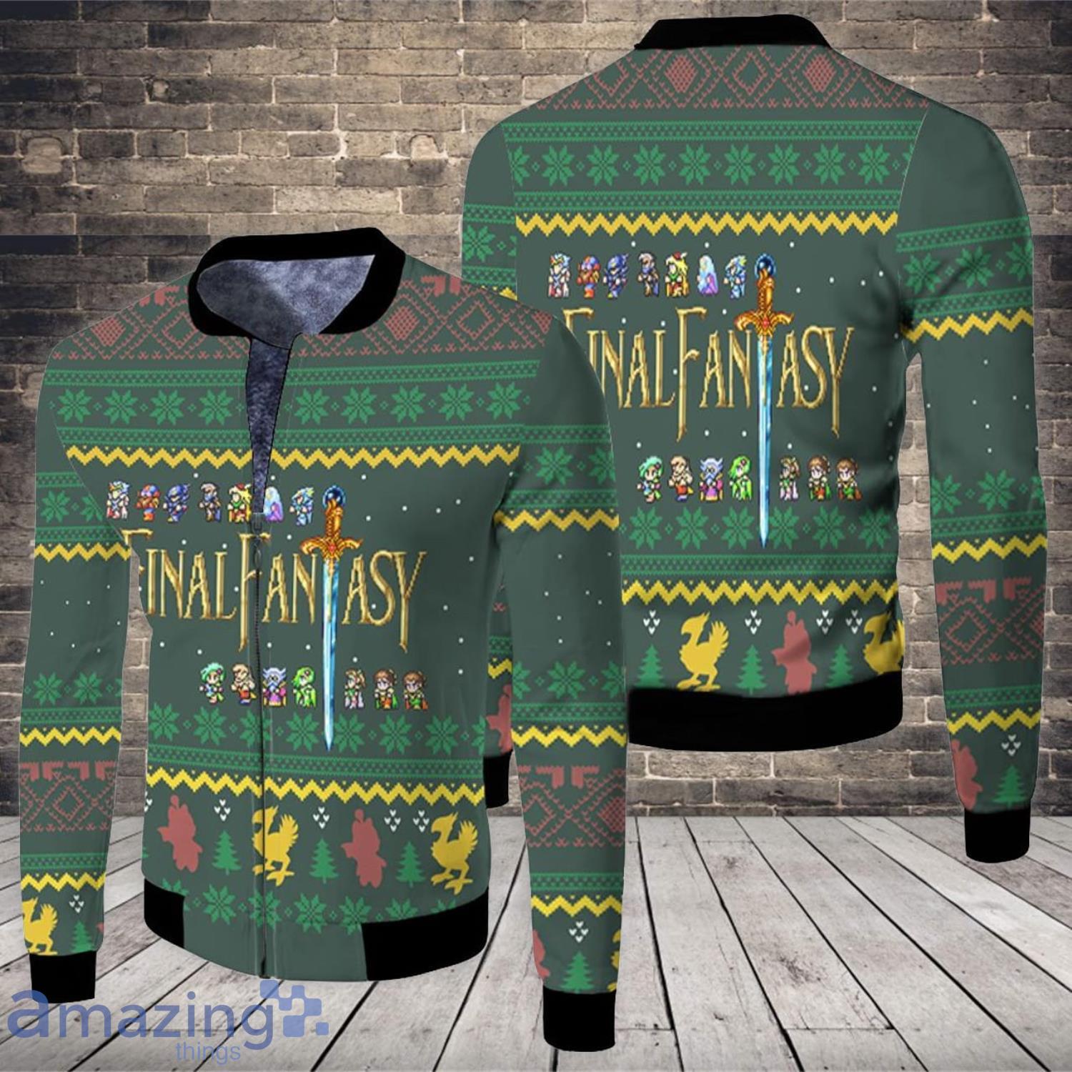 Final Fantasy Ugly Christmas 3D All Over Printed Fleece Bomber Jacket Product Photo 1