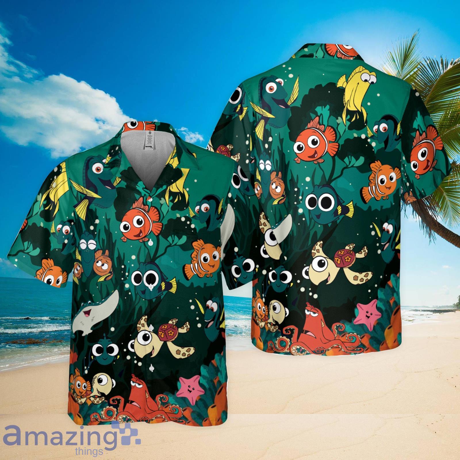 Finding Nemo Disney Hawaiin Shirt Nemo Marlin Dory Crush Shirt Disney World Disneyland Hawaiina Shirt Product Photo 1