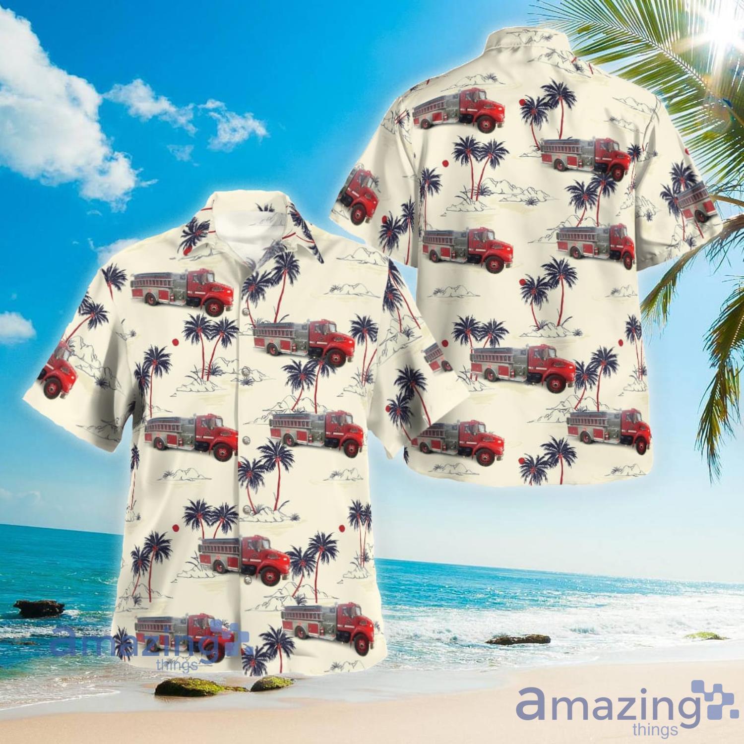 Fire Truck Aloha Short Sleeve Hawaiian Shirt Summer Gift Product Photo 1