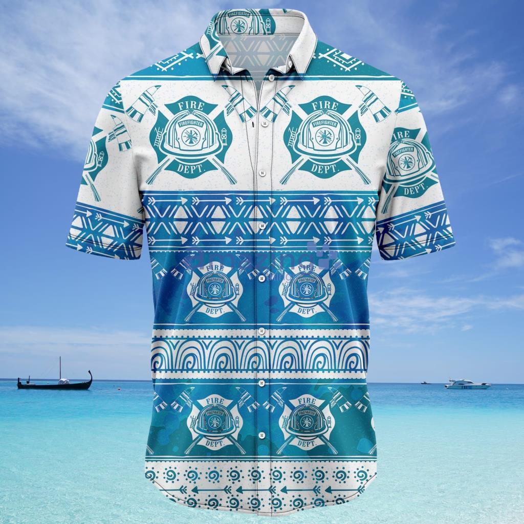Firefighter Feather Pattern Hawaiian Shirt - Firefighter Feather Pattern Hawaiian Shirt