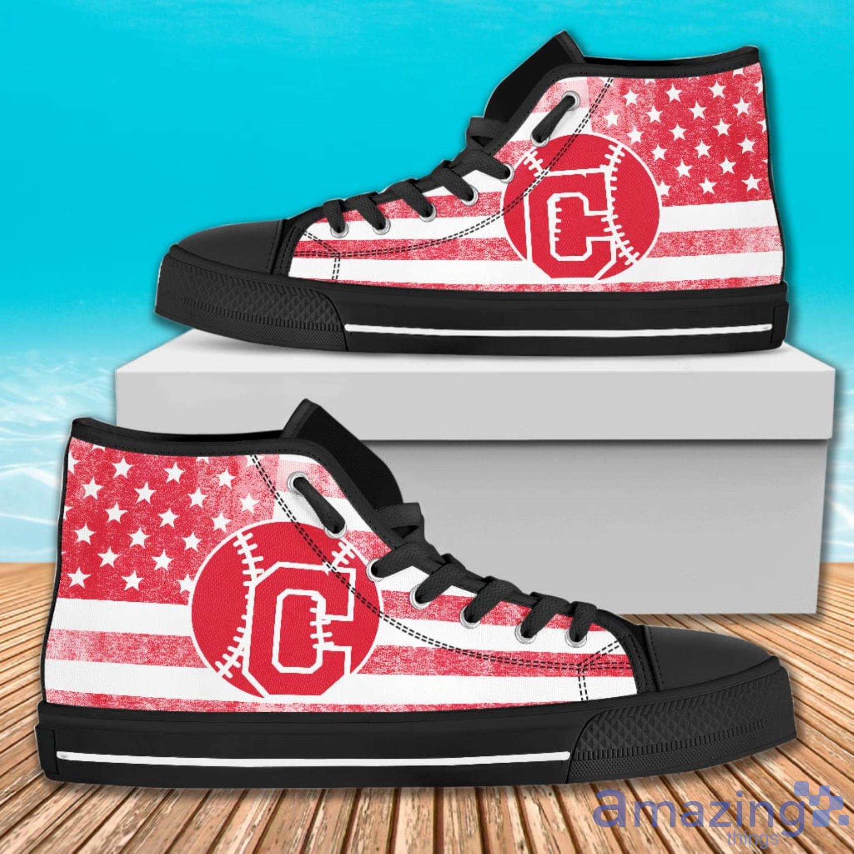 Flag Rugby Background Full Print Cleveland Indians High Top Shoes For Men And Women Product Photo 1 Flag Rugby Background Full Print Cleveland Indians High Top Shoes For Men And Women Product Photo 1