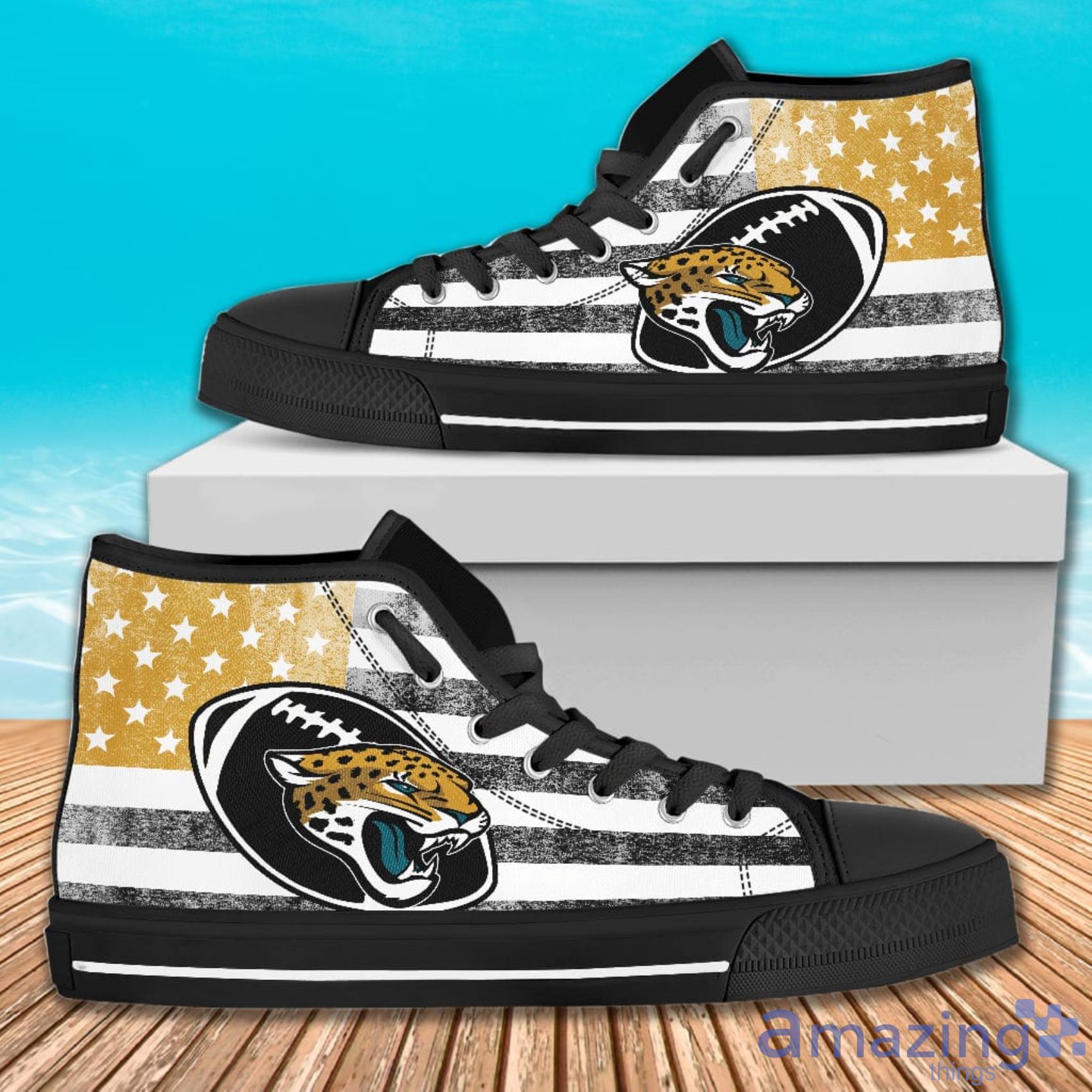 Flag Rugby Background Full Print Jacksonville Jaguars High Top Shoes For  Men And Women