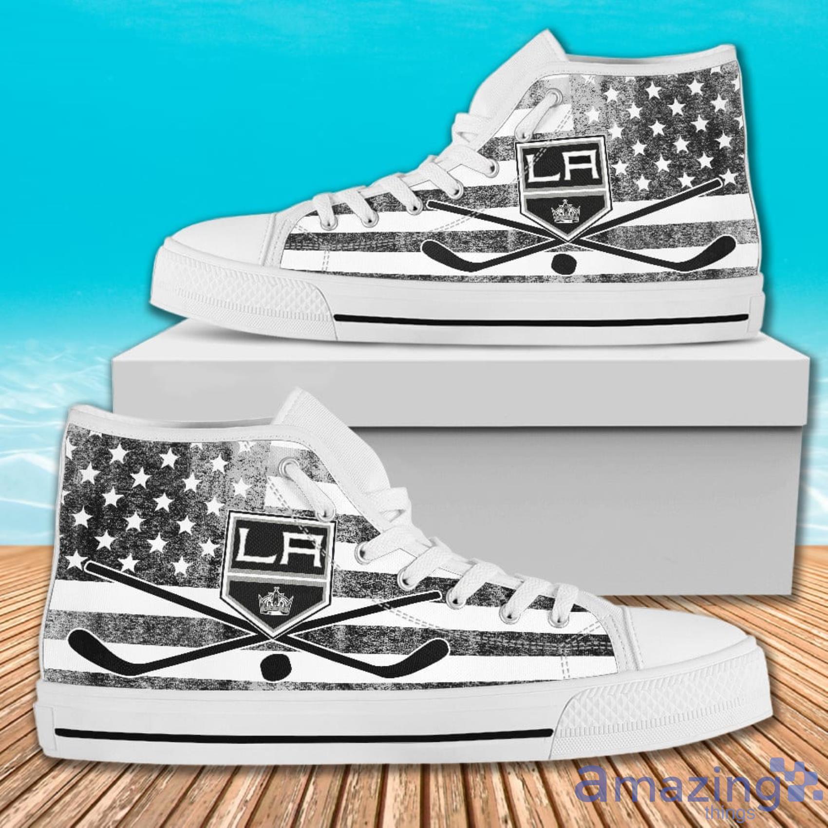 Flag Rugby Background Full Print Los Angeles Kings High Top Shoes For Men And Women image Flag Rugby Background Full Print Los Angeles Kings High Top Shoes For Men And Women Product Photo 2