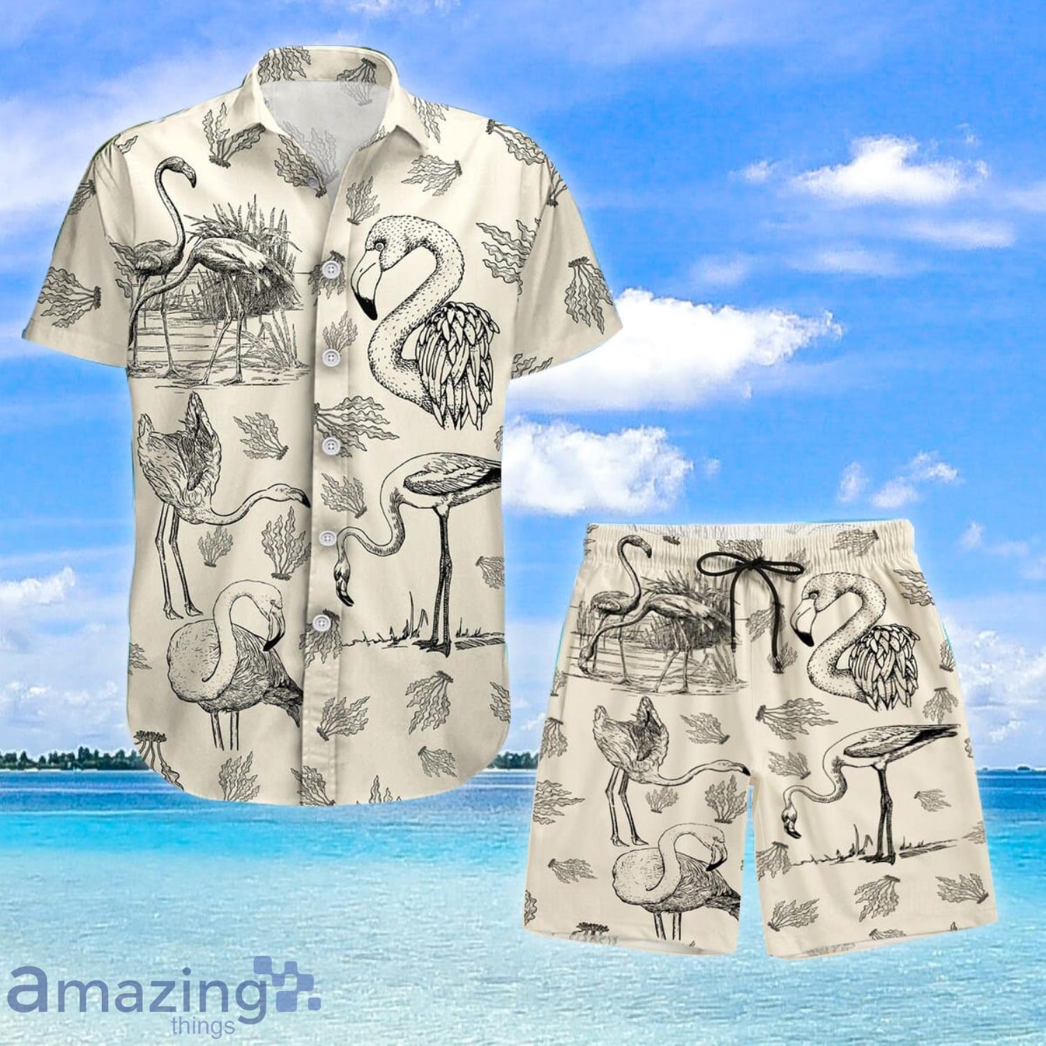 Flamingo Hawaiian Shirt And Shorts Flamingo Shirt Flamingo Flamingo Button Shirt Product Photo 1