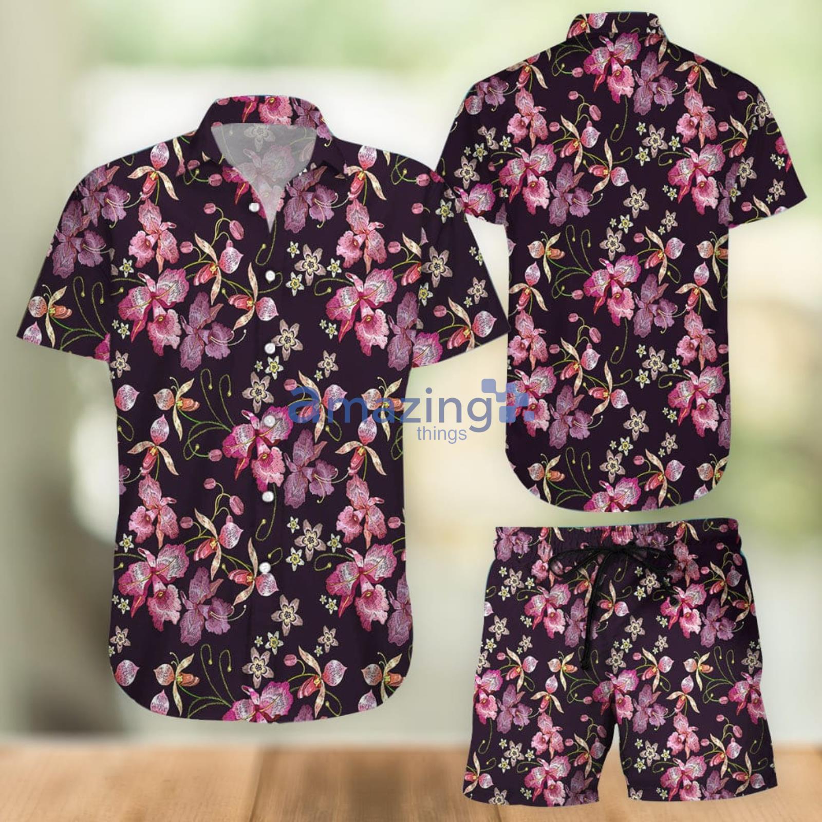 Flower Combo Hawaiian Shirt And Shorts Summer Set Holiday Gift Product Photo 1