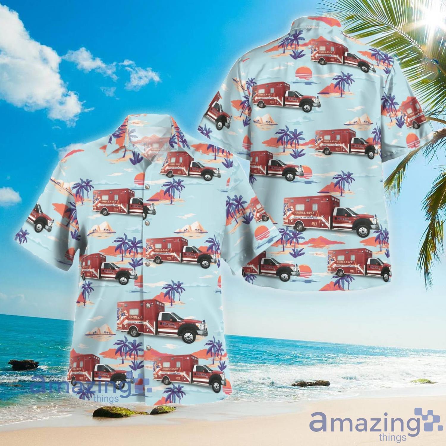 Forsyth Township EMS Aloha Short Sleeve Hawaiian Shirt Summer Gift Product Photo 1