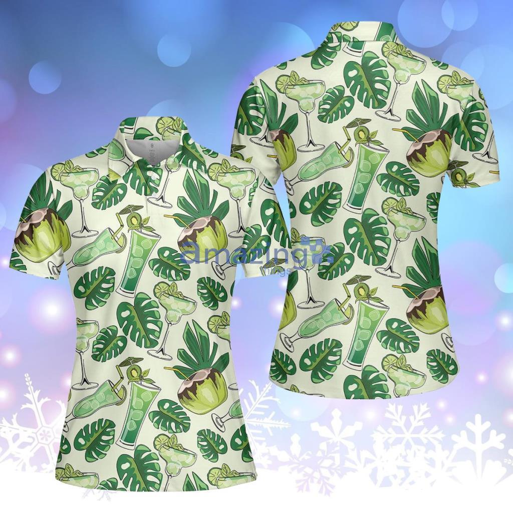 Fresh Cocktails Tropical Polo Shirt For Women - Fresh Cocktails Tropical Polo Shirt For Women