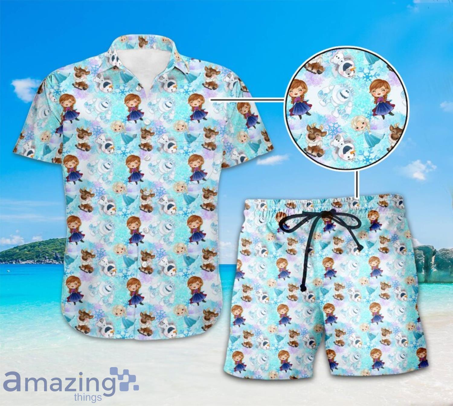 Frozen Elsa Anna Hawaii Shirt  Frozen Elsa Princess Beach Combo Hawaiian Shirt And Shorts Product Photo 1