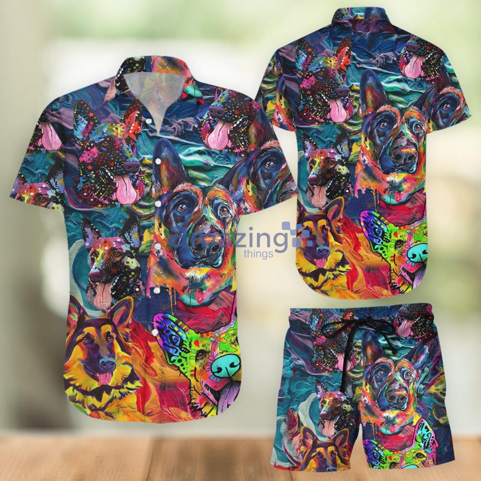 German Shepherd Combo Hawaiian Shirt And Shorts Summer Set Holiday Gift Product Photo 1