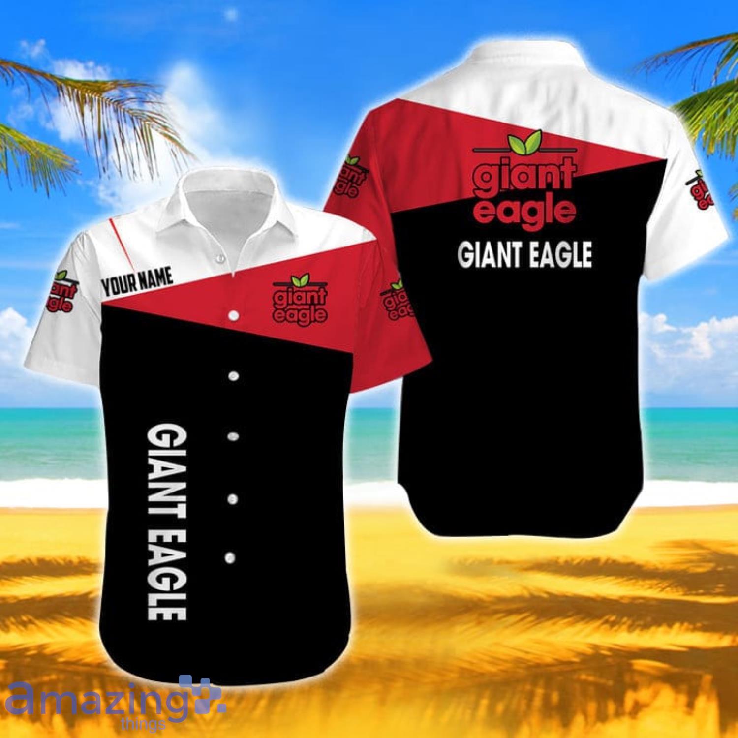 Giant Eagle Short Sleeve Custom Name Hawaiian Shirt For Men And Women Product Photo 1