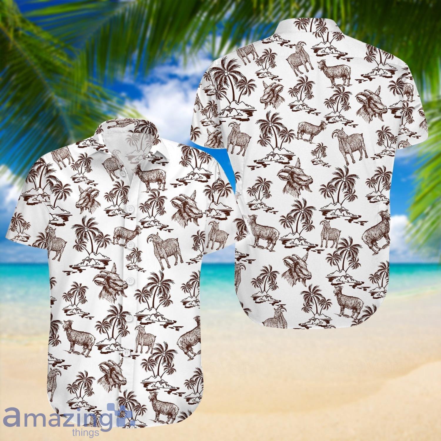 Goat Coconut Hawaiian Shirt And Shorts Goat Shirt Button Up Shirt Farmer Shirt Product Photo 1