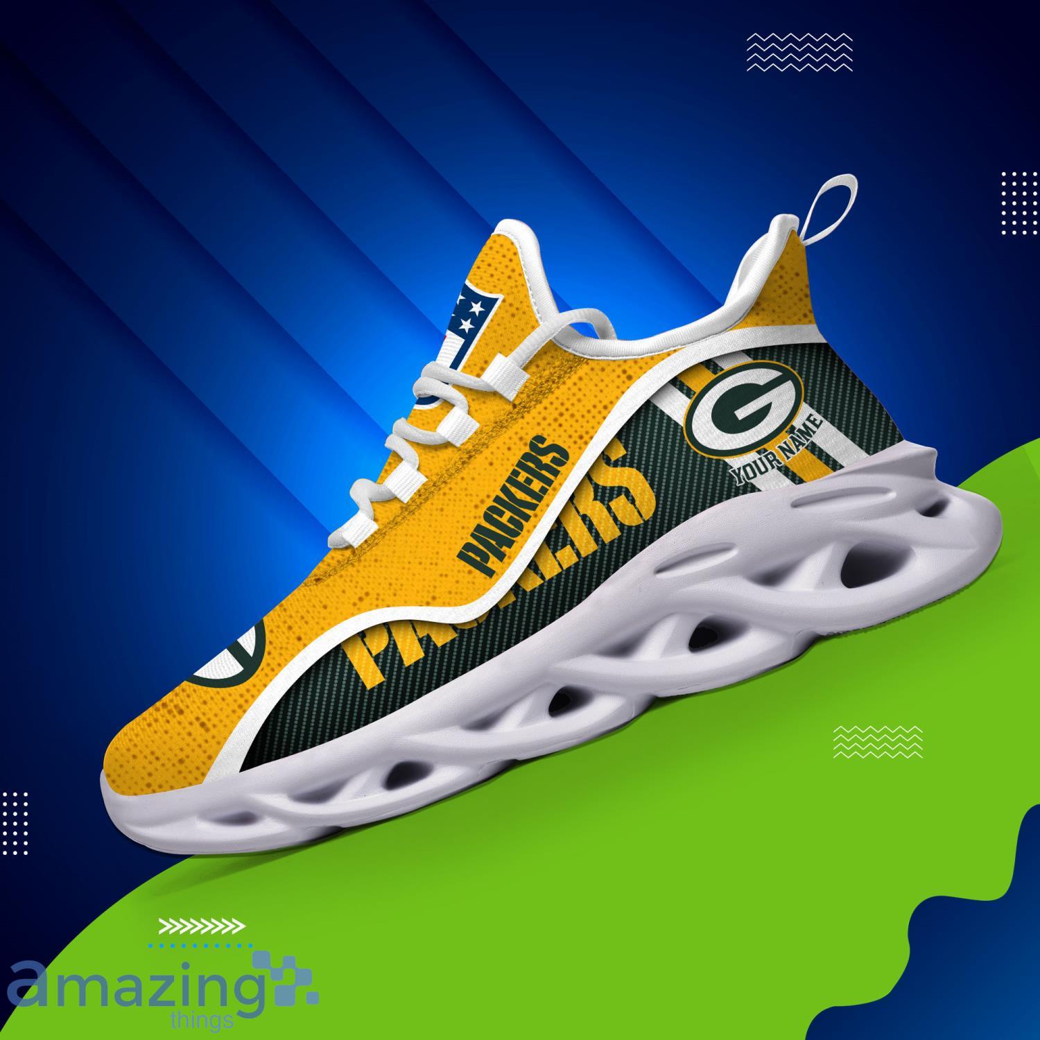 Green Bay Packers Custom Name Men And Women Max Soul Shoes image Green Bay Packers Custom Name Men And Women Max Soul Shoes Product Photo 2
