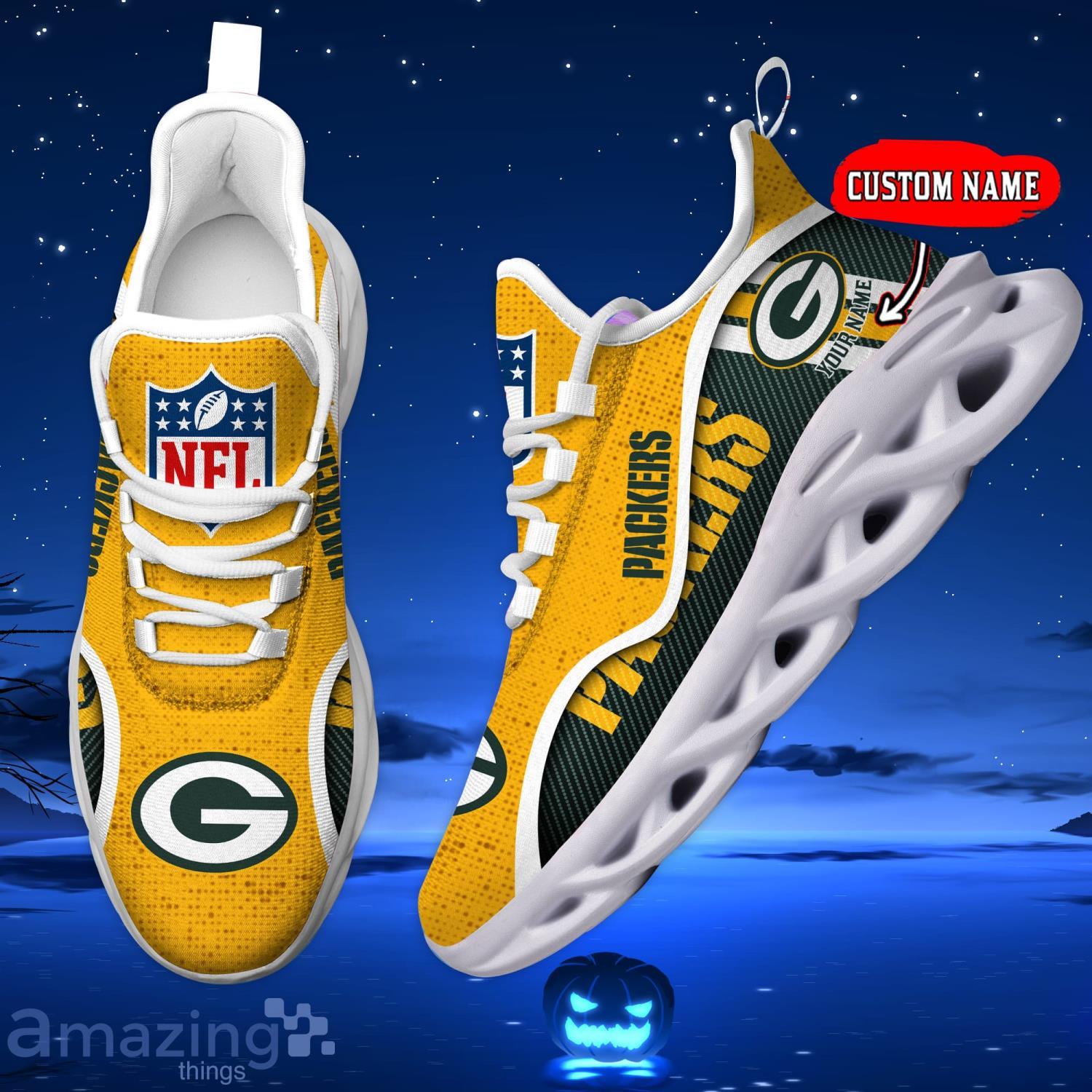 Green Bay Packers Custom Name Men And Women Max Soul Shoes image Green Bay Packers Custom Name Men And Women Max Soul Shoes Product Photo 4