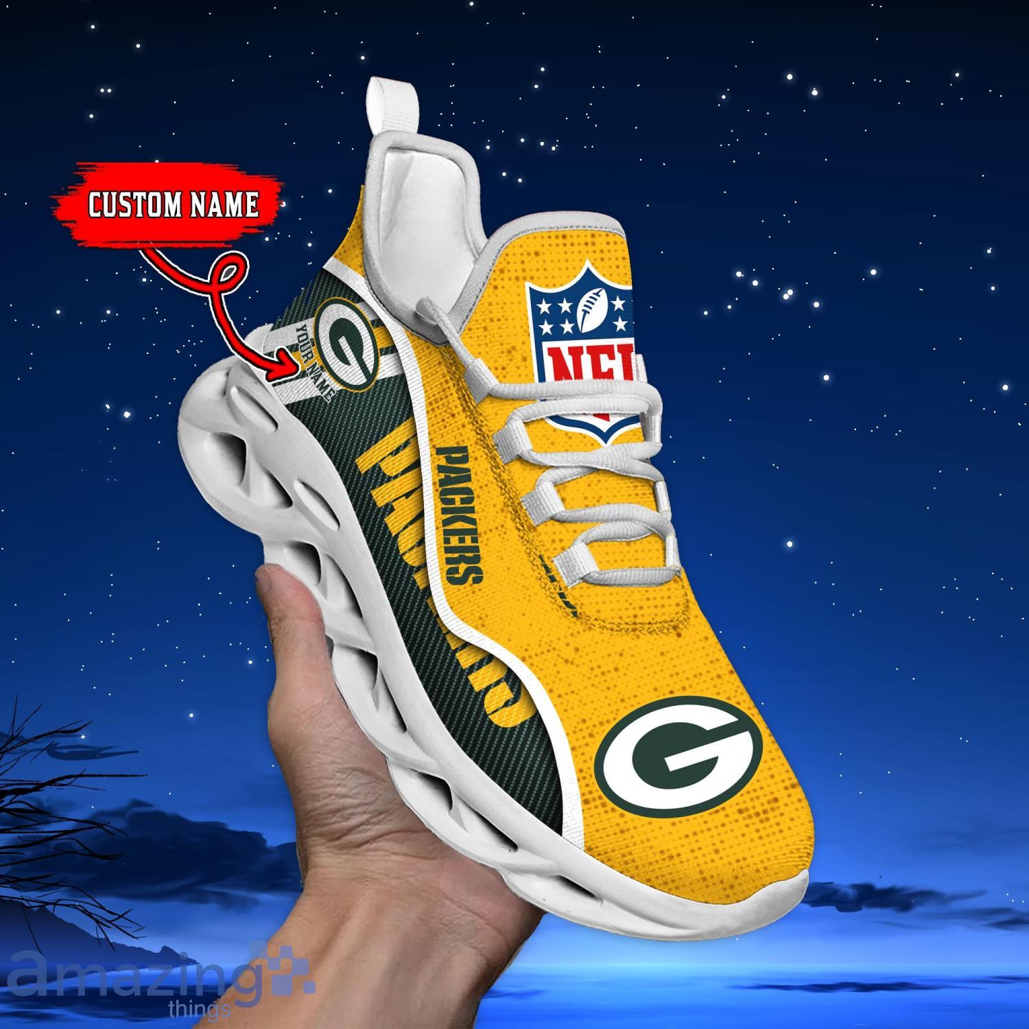 Green Bay Packers Custom Name Men And Women Max Soul Shoes image Green Bay Packers Custom Name Men And Women Max Soul Shoes Product Photo 6