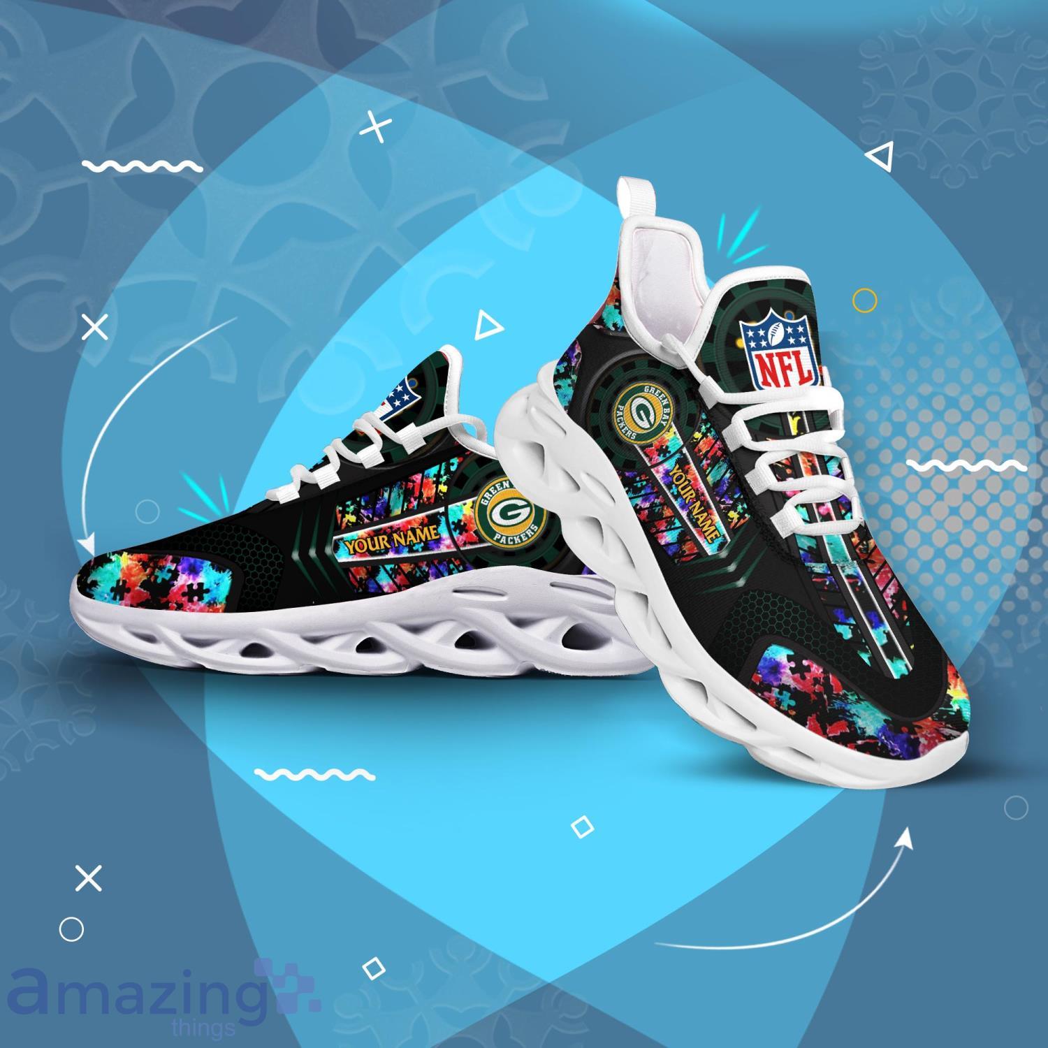 Green Bay Packers NFL Autism Custom Name Max Soul Shoes Running Sneakers For Fans image Green Bay Packers NFL Autism Custom Name Max Soul Shoes Running Sneakers For Fans Product Photo 4