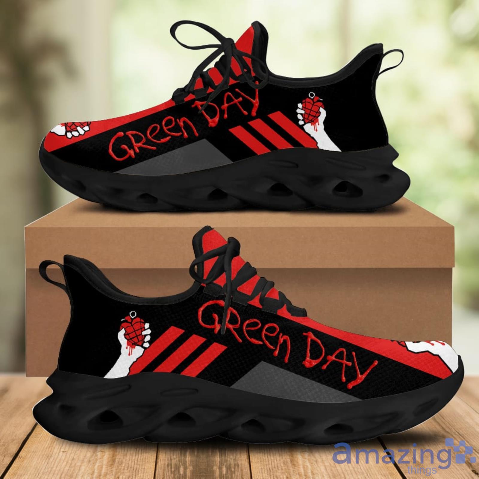 Green Day Rock Band Logo Red Striped Men And Women Running Sneakers Max Soul Shoes Product Photo 1
