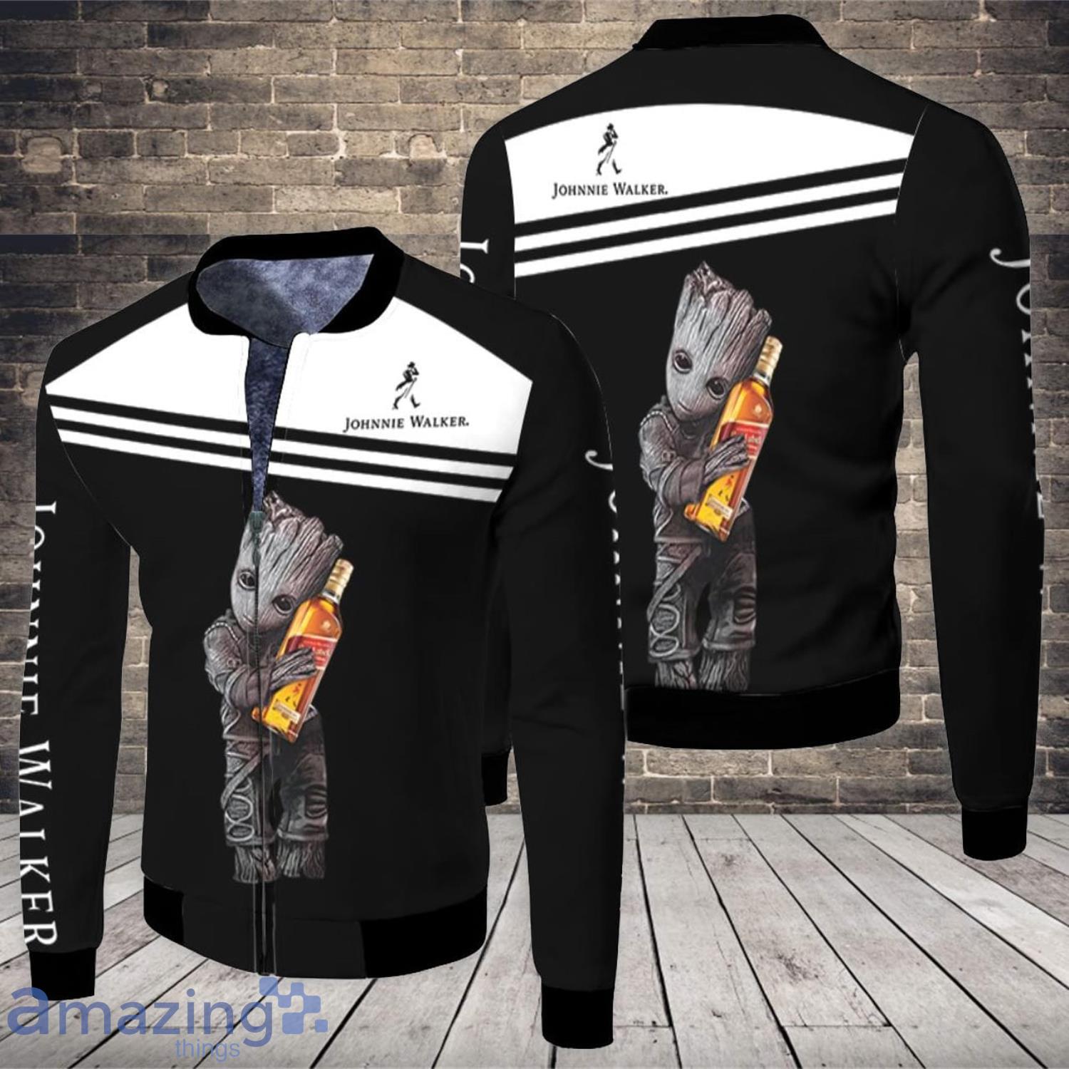 Groot Loves Johnnie Walker 3D All Over Printed Fleece Bomber Jacket Product Photo 1