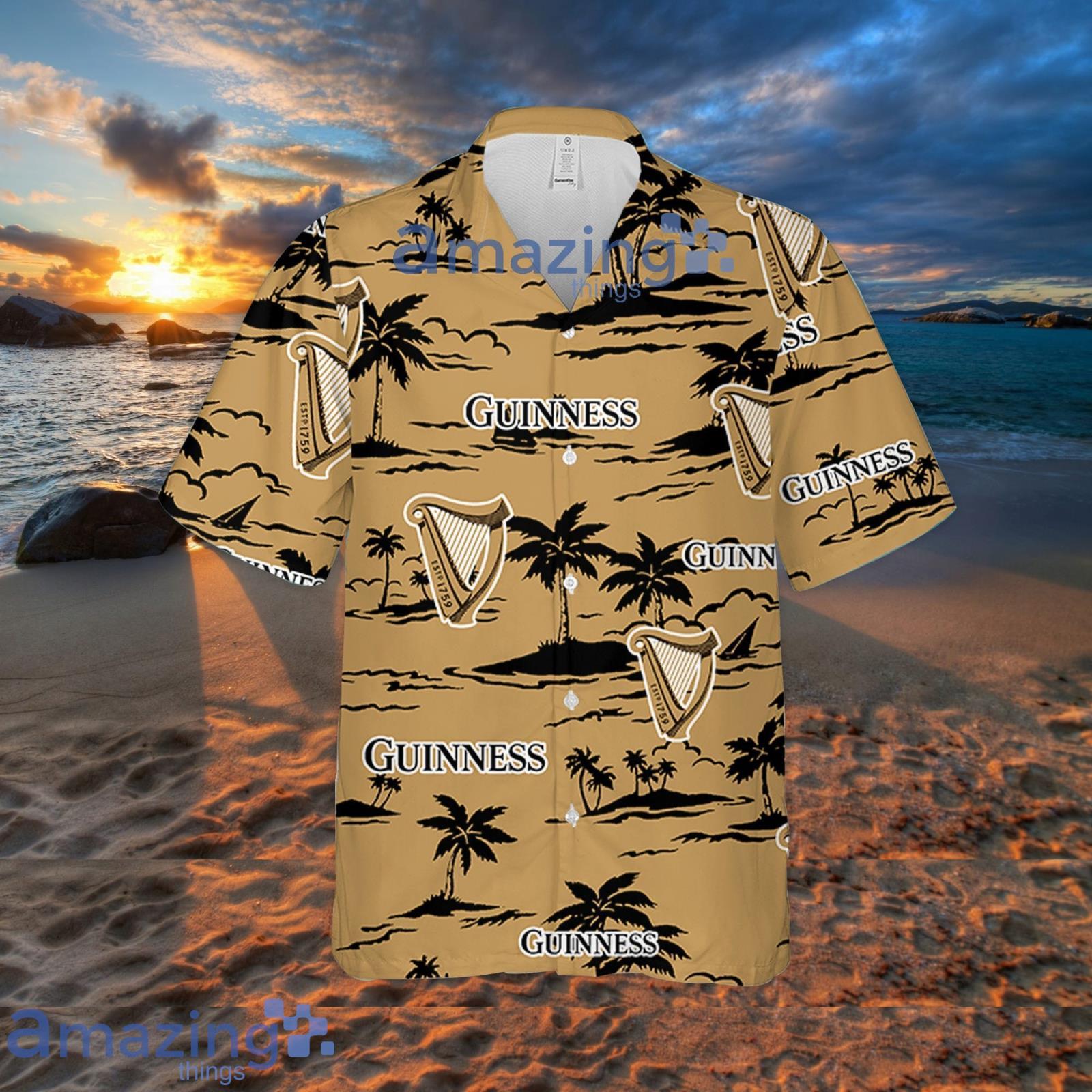 Guinness Beach Pattern Hawaiian Shirt Summer Gift For Beer Lover image Guinness Beach Pattern Hawaiian Shirt Summer Gift For Beer Lover Product Photo 2