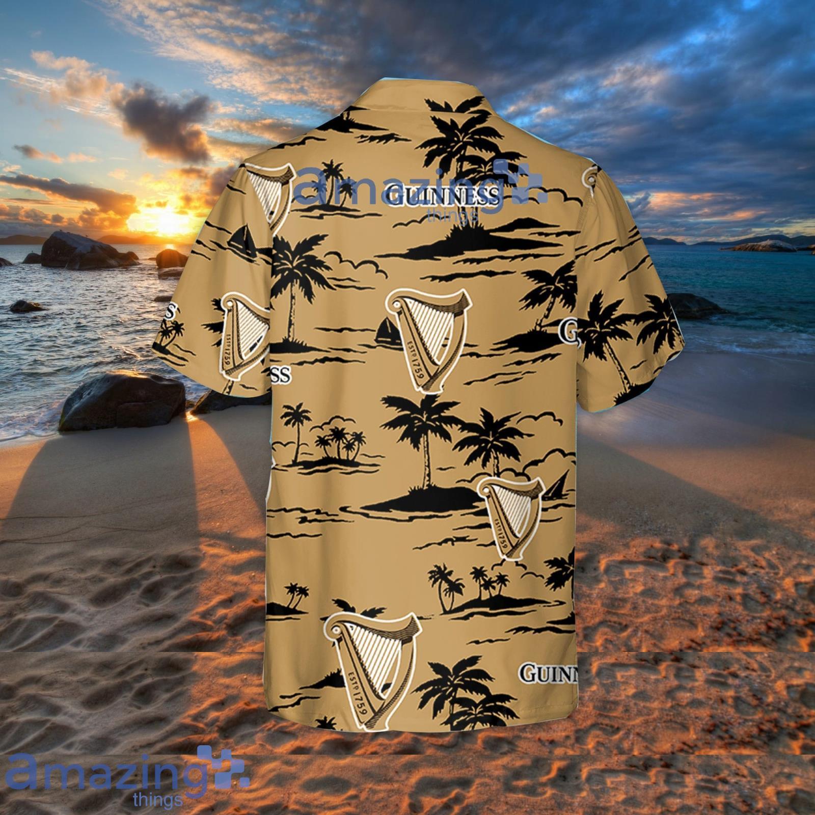 Guinness Beach Pattern Hawaiian Shirt Summer Gift For Beer Lover image Guinness Beach Pattern Hawaiian Shirt Summer Gift For Beer Lover Product Photo 3