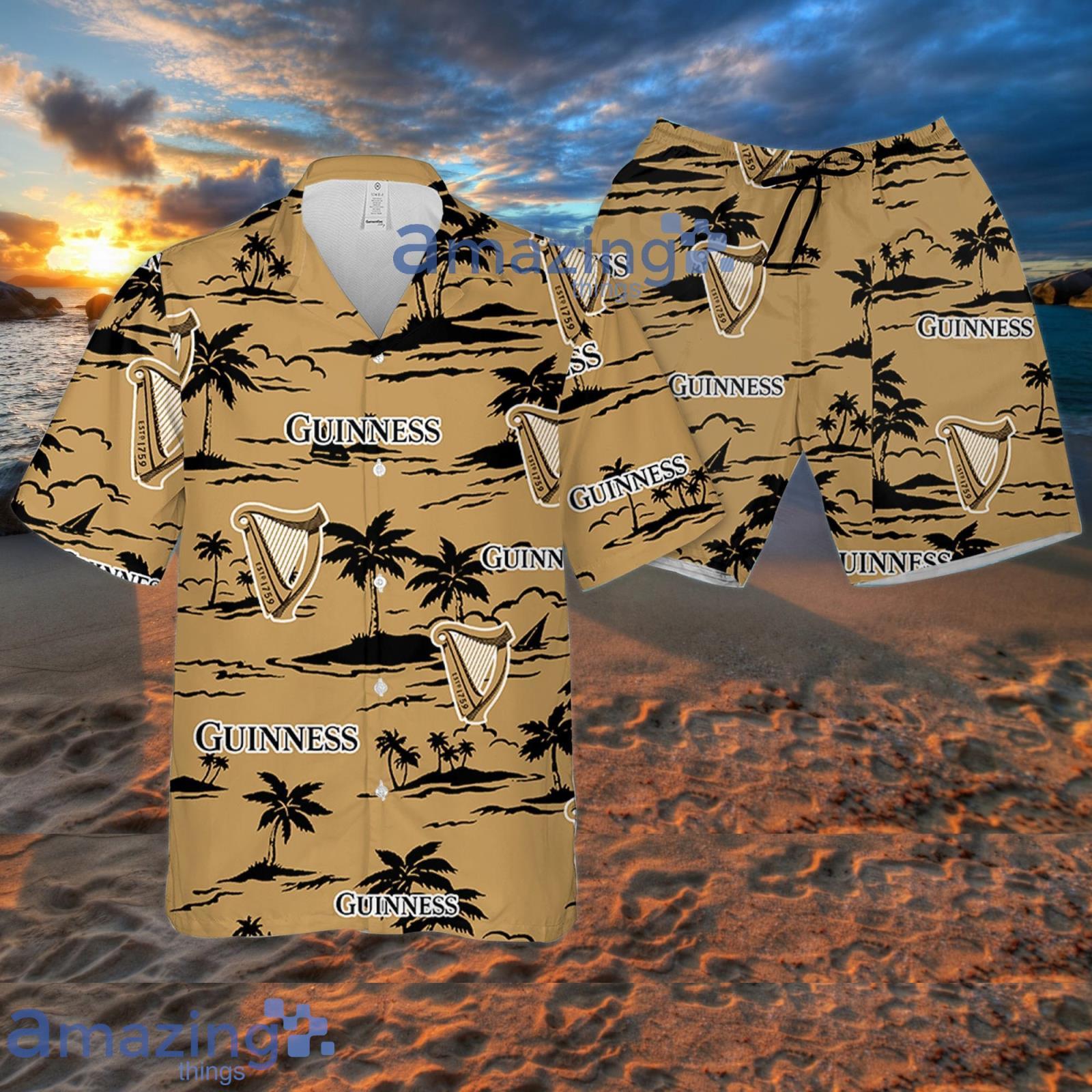 Guinness Beach Pattern Hawaiian Shirt Summer Gift For Beer Lover Product Photo 1