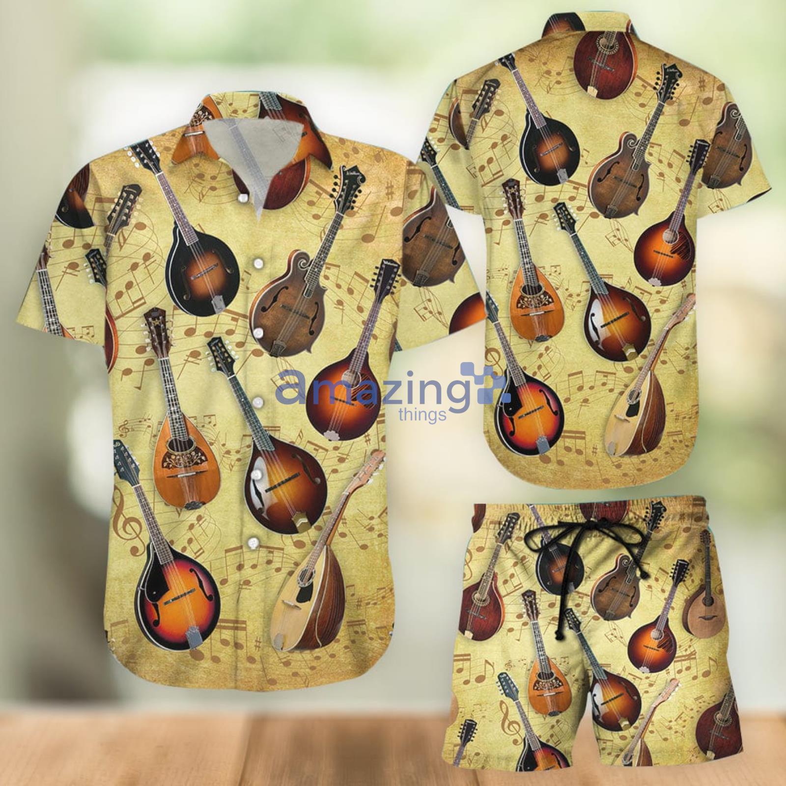 Guitar Combo Hawaiian Shirt And Shorts Summer Set Holiday Gift Product Photo 1