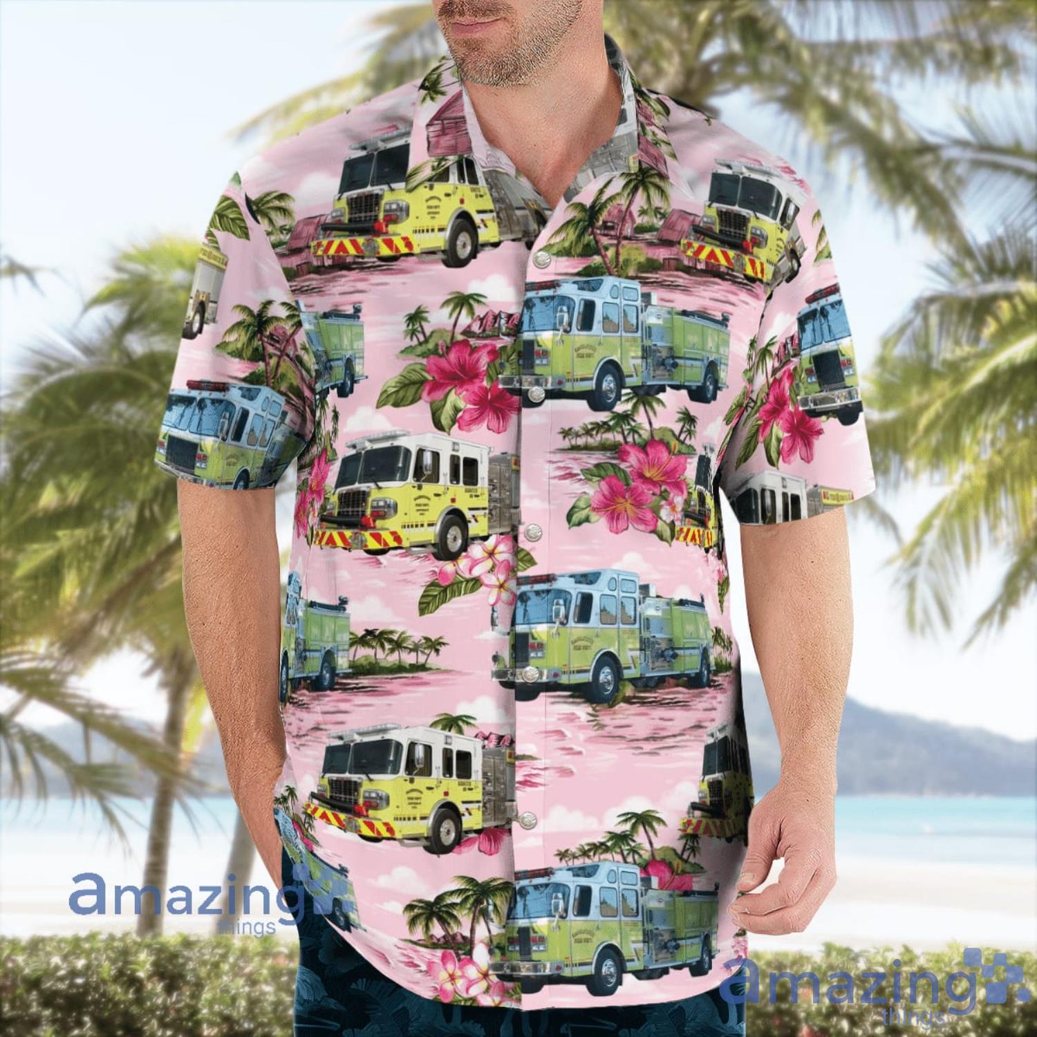 Hagerstown Indiana Fire Department Aloha Hawaiian Shirt Summer Gift image Hagerstown Indiana Fire Department Aloha Hawaiian Shirt Summer Gift Product Photo 3