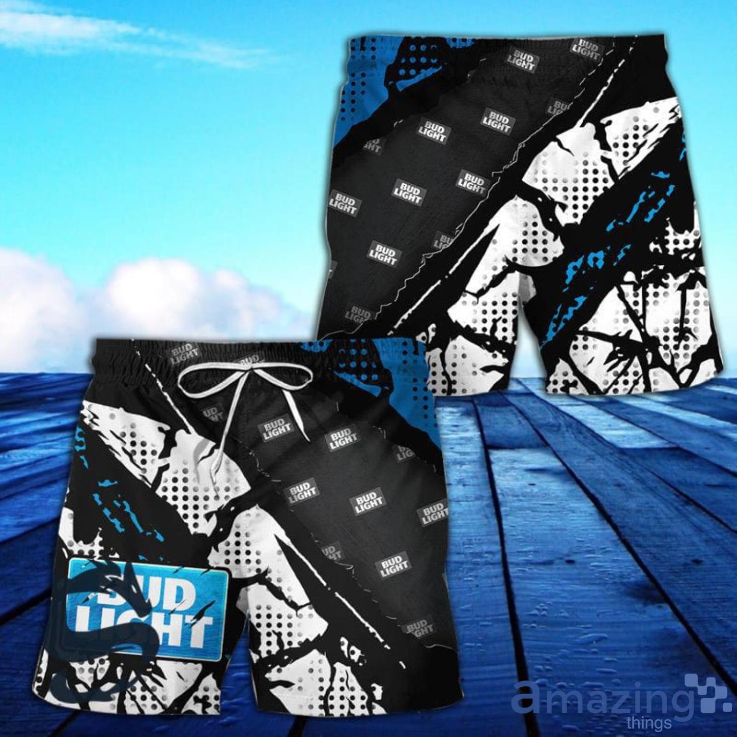 Halftone Bud Light All Over Print Hawaiian Short Product Photo 1