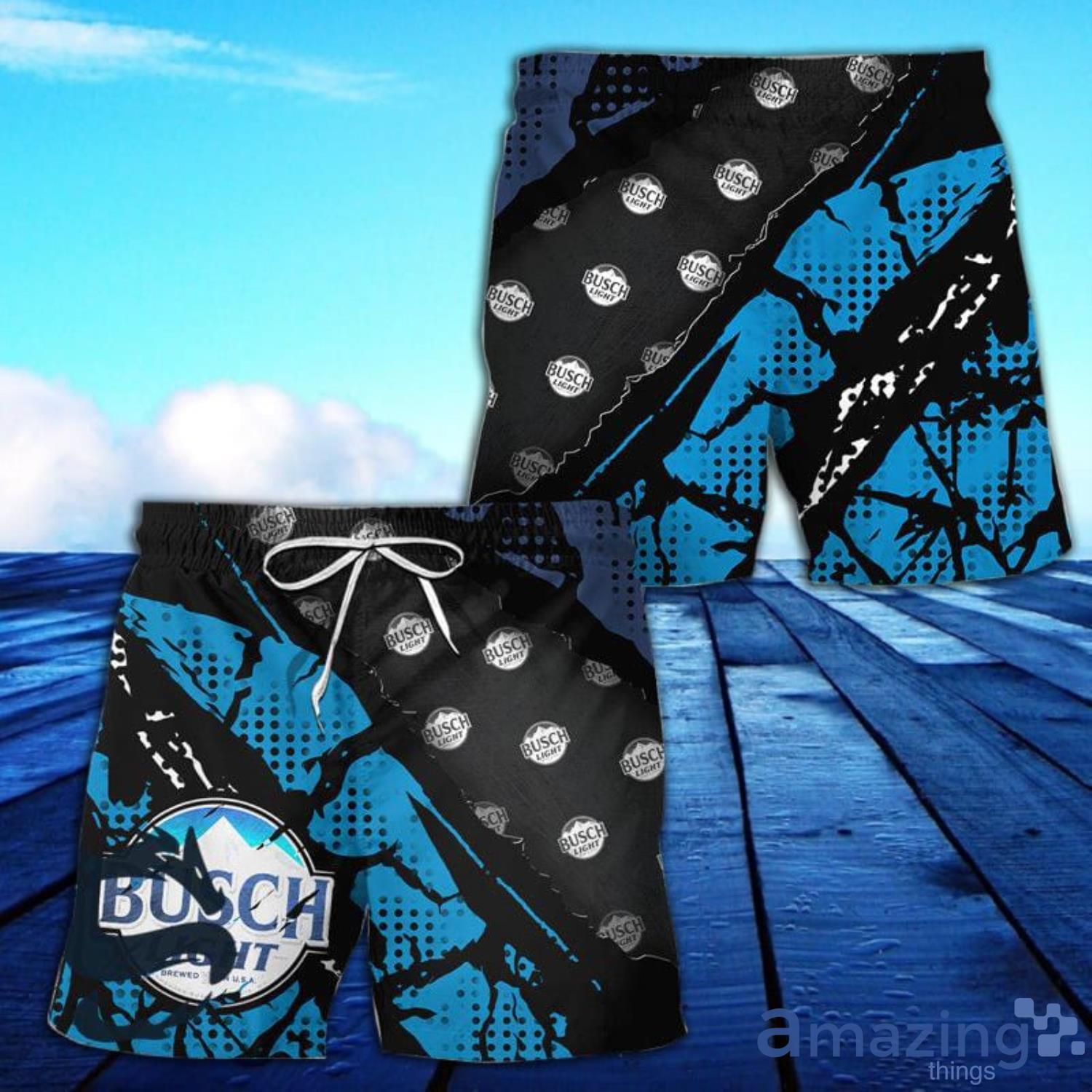 Halftone Busch Light Beer All Over Print Hawaiian Short Product Photo 1