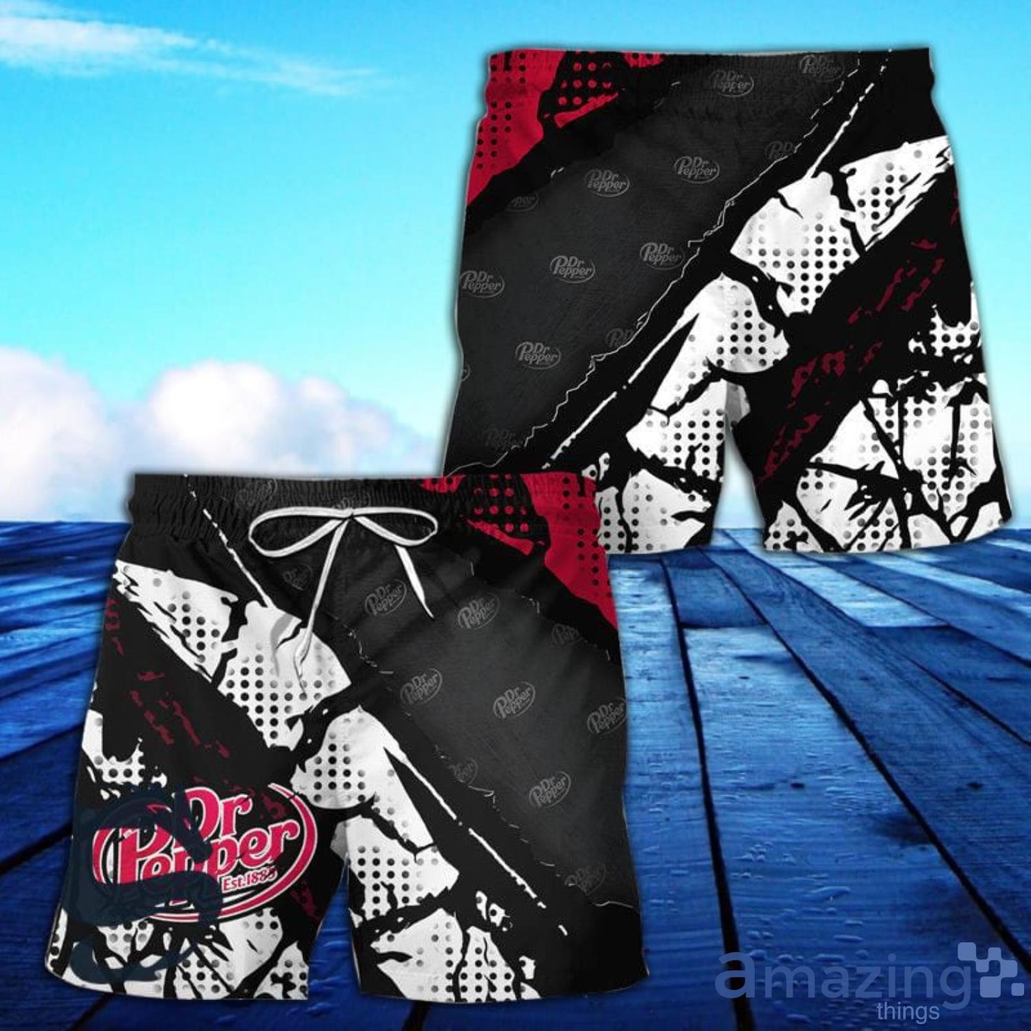 Halftone Dr Pepper All Over Print Hawaiian Short Product Photo 1 Halftone Dr Pepper All Over Print Hawaiian Short Product Photo 1