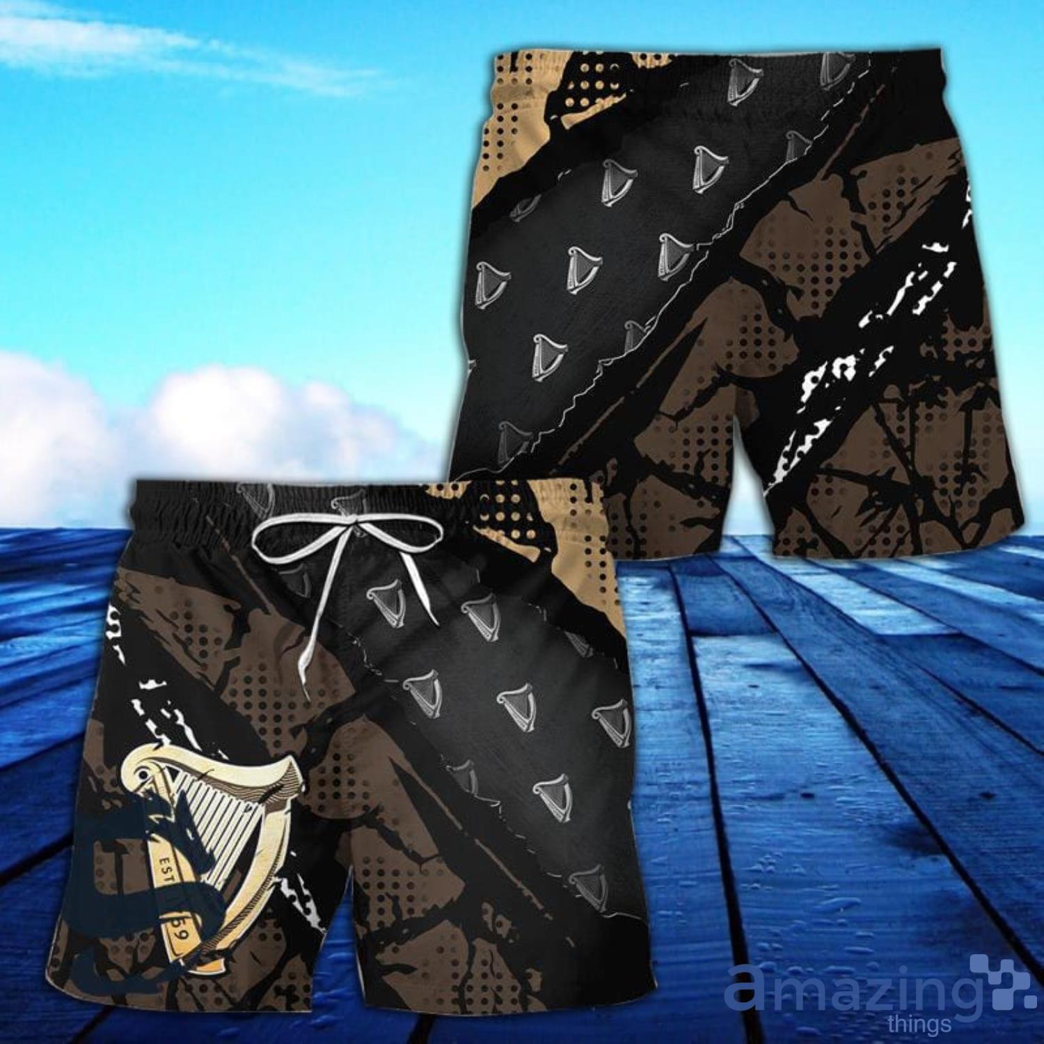 Halftone Guinness Beer All Over Print Hawaiian Short Product Photo 1