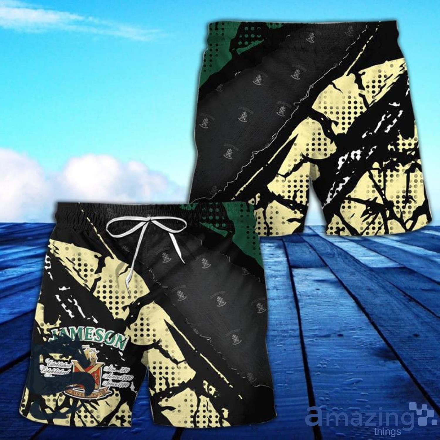 Halftone Jameson Irish Whiskey All Over Print Hawaiian Short Product Photo 1 Halftone Jameson Irish Whiskey All Over Print Hawaiian Short Product Photo 1