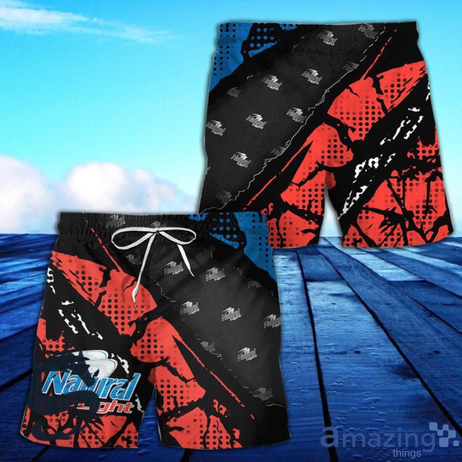 Halftone Natural Light All Over Print Hawaiian Short Product Photo 1