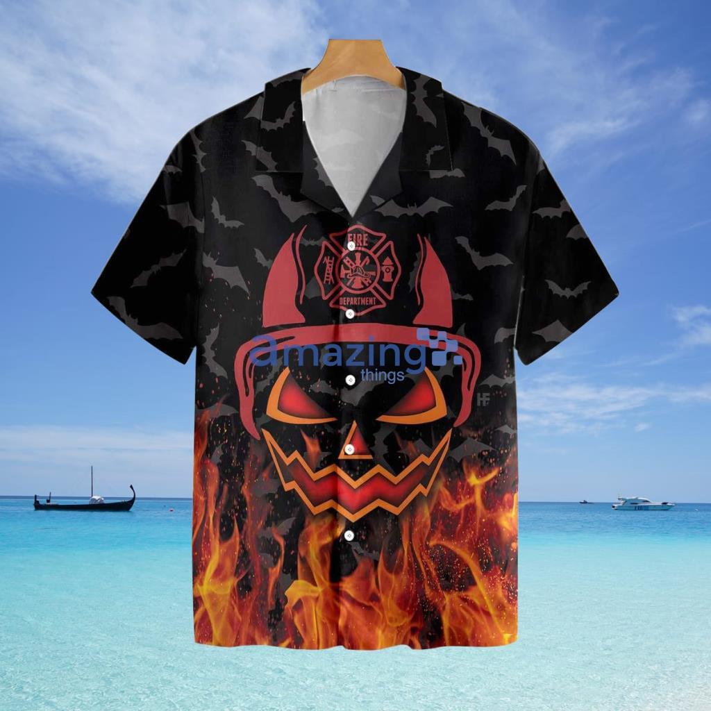Halloween Firefighter Hawaiian Shirt - Halloween Firefighter Hawaiian Shirt