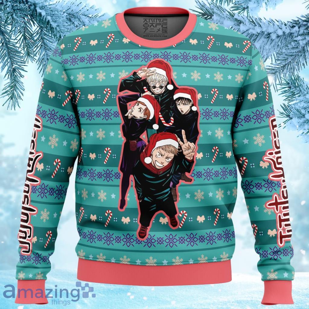 Happy Dub Cast Jujutsu Kaisen Ugly Christmas Sweater 3D - Happy Dub Cast Jujutsu Kaisen Ugly Christmas Sweater