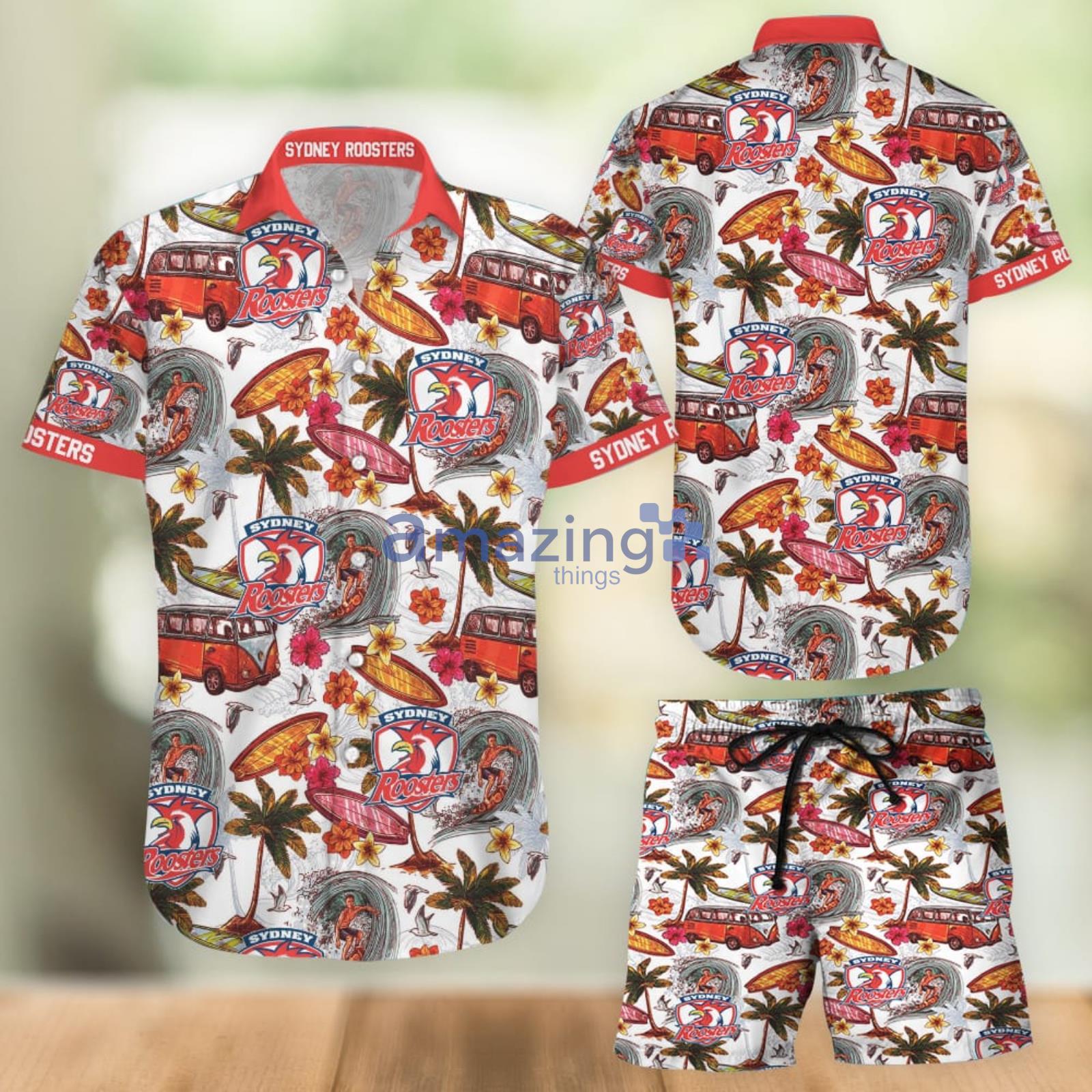 Hawaii Shirt Sydney Roosters Combo Hawaiian Shirt And Shorts Summer Set Holiday Gift Product Photo 1