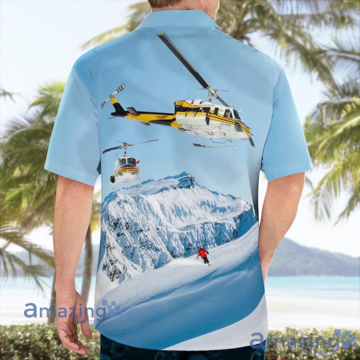 Heliski Aloha Short Sleeve Blue Hawaiian Shirt Summer Gift image Heliski Aloha Short Sleeve Blue Hawaiian Shirt Summer Gift Product Photo 4