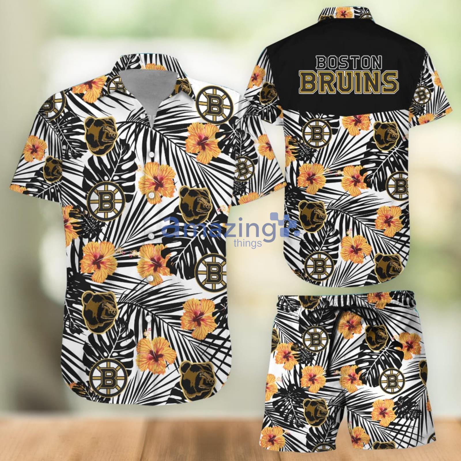 Hockey Boston Bruins Combo Hawaiian Shirt And Shorts Summer Set Holiday Gift Product Photo 1